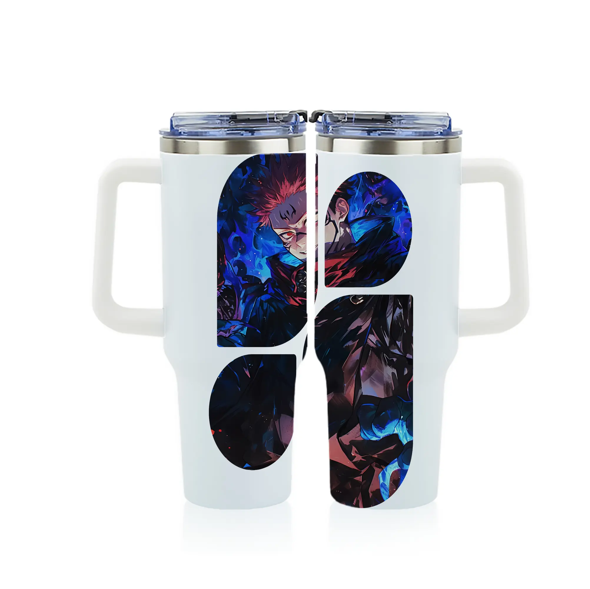 呪術廻戦 グッズ,虎杖 悠仁 - 1200mL フルプリント車用タンブラー ・ 304ステンレス 内側 ・ 201ステンレス 外側 ・ 保温 保冷 ・ 通勤 ドライブ アウトドア用
