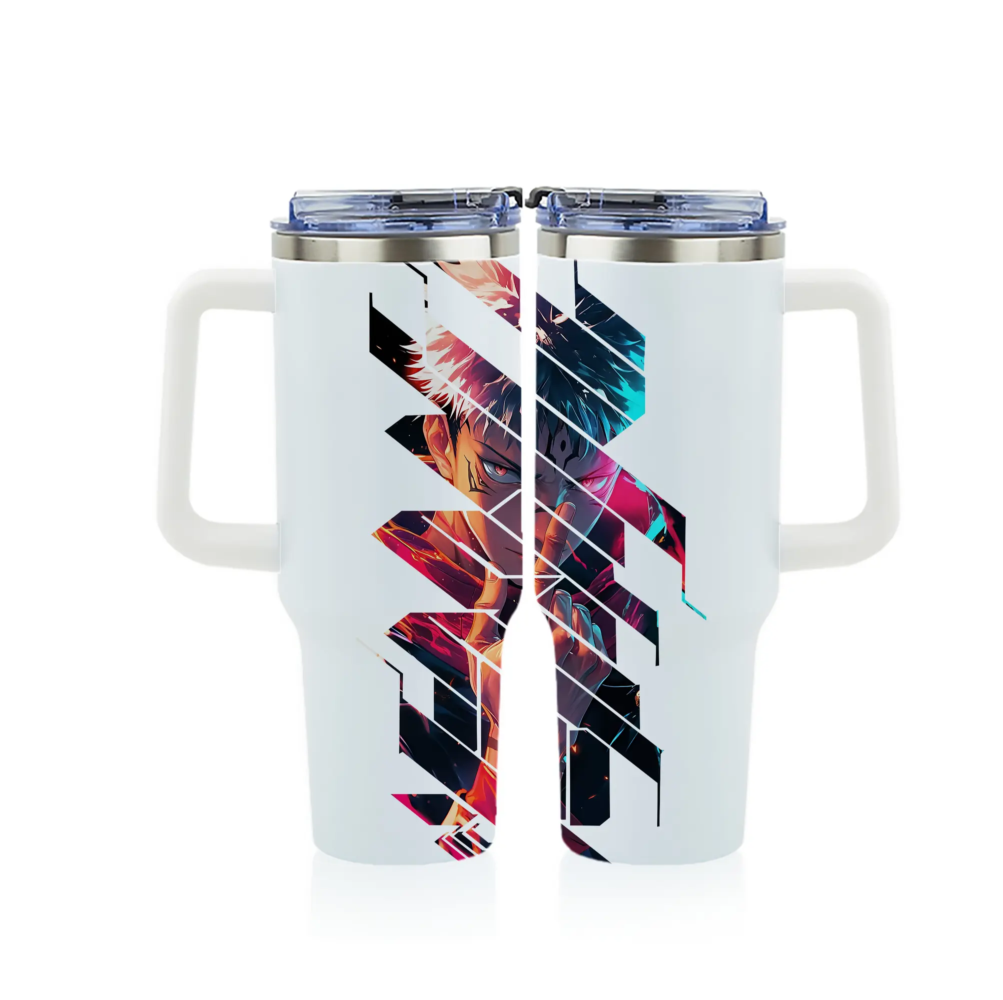 呪術廻戦 グッズ,虎杖 悠仁 - 1200mL フルプリント車用タンブラー ・ 304ステンレス 内側 ・ 201ステンレス 外側 ・ 保温 保冷 ・ 通勤 ドライブ アウトドア用