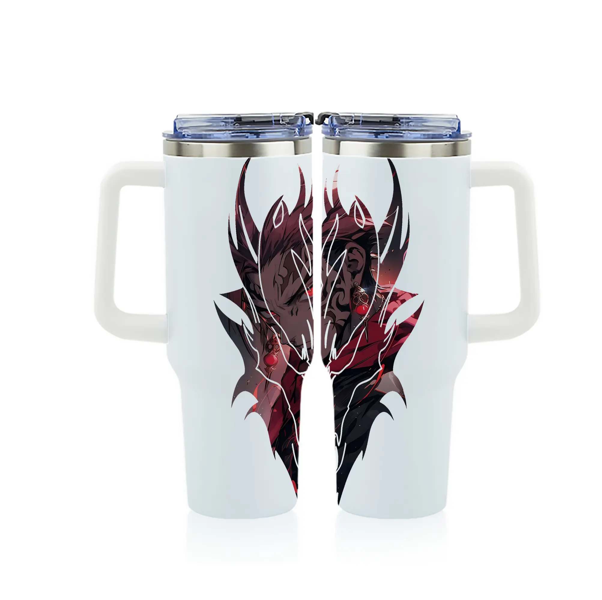 呪術廻戦 グッズ,虎杖 悠仁 - 1200mL フルプリント車用タンブラー ・ 304ステンレス 内側 ・ 201ステンレス 外側 ・ 保温 保冷 ・ 通勤 ドライブ アウトドア用