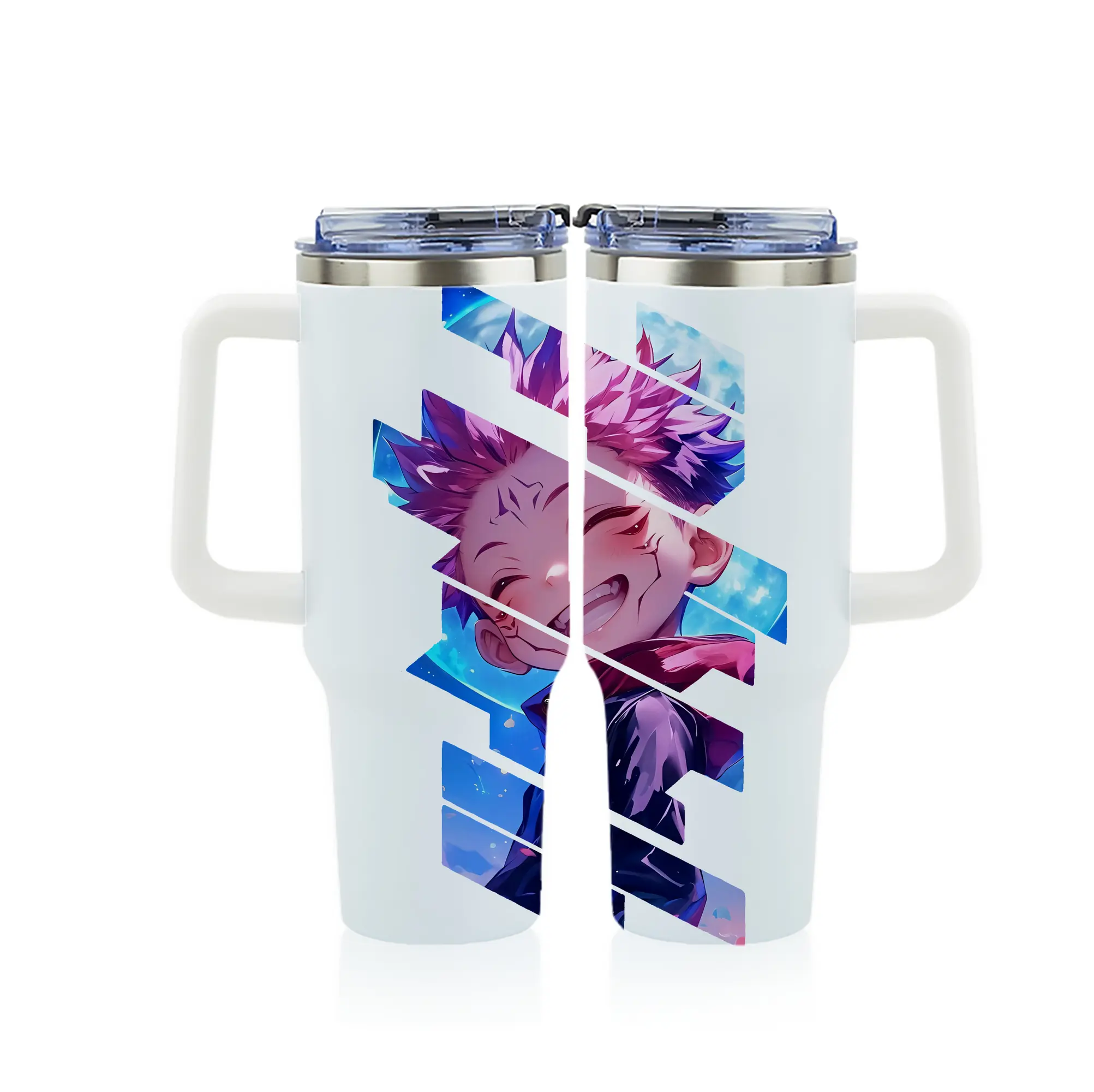 呪術廻戦 グッズ,虎杖 悠仁 - 1200mL フルプリント車用タンブラー ・ 304ステンレス 内側 ・ 201ステンレス 外側 ・ 保温 保冷 ・ 通勤 ドライブ アウトドア用