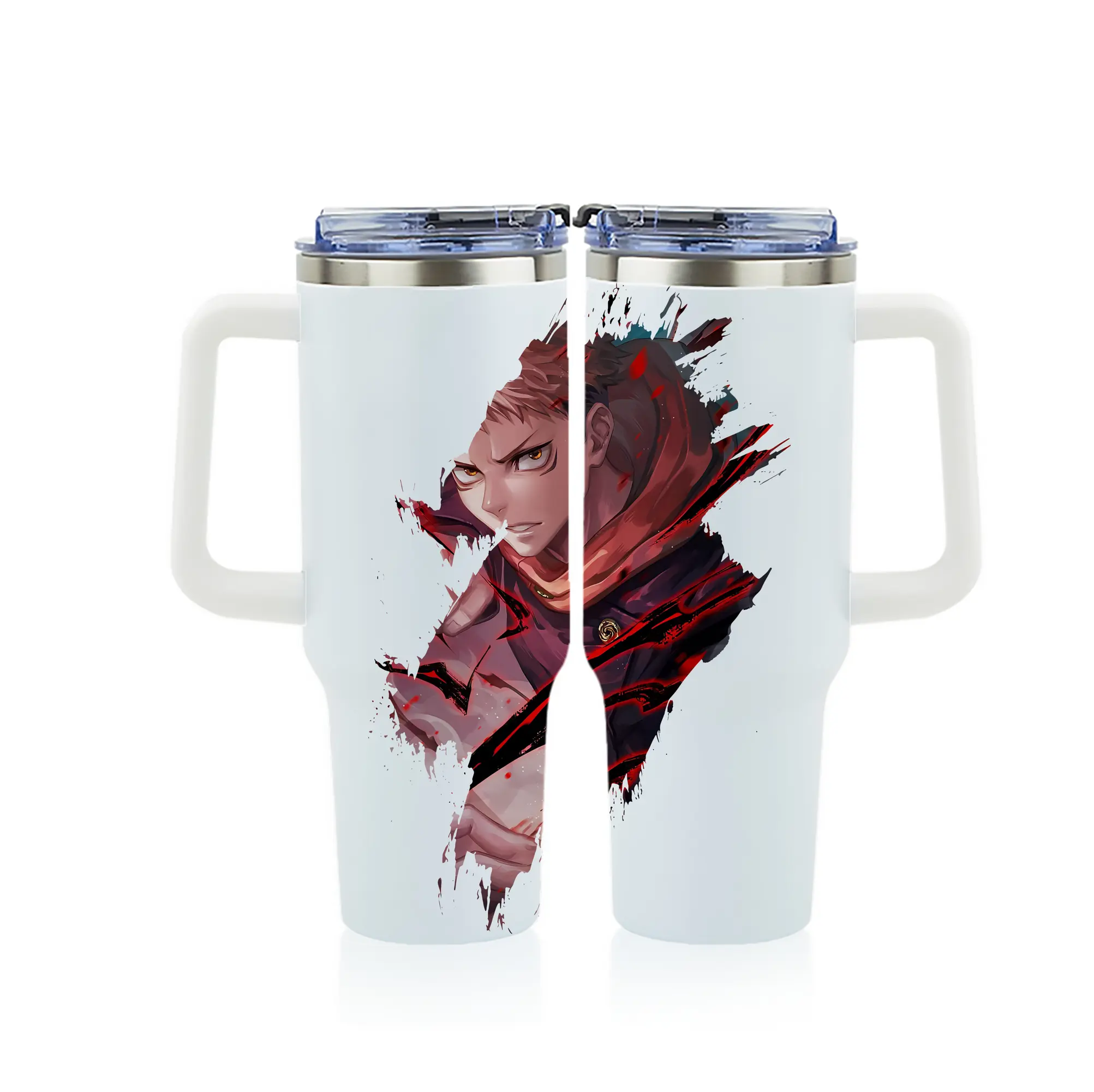 呪術廻戦 グッズ,虎杖 悠仁 - 1200mL フルプリント車用タンブラー ・ 304ステンレス 内側 ・ 201ステンレス 外側 ・ 保温 保冷 ・ 通勤 ドライブ アウトドア用