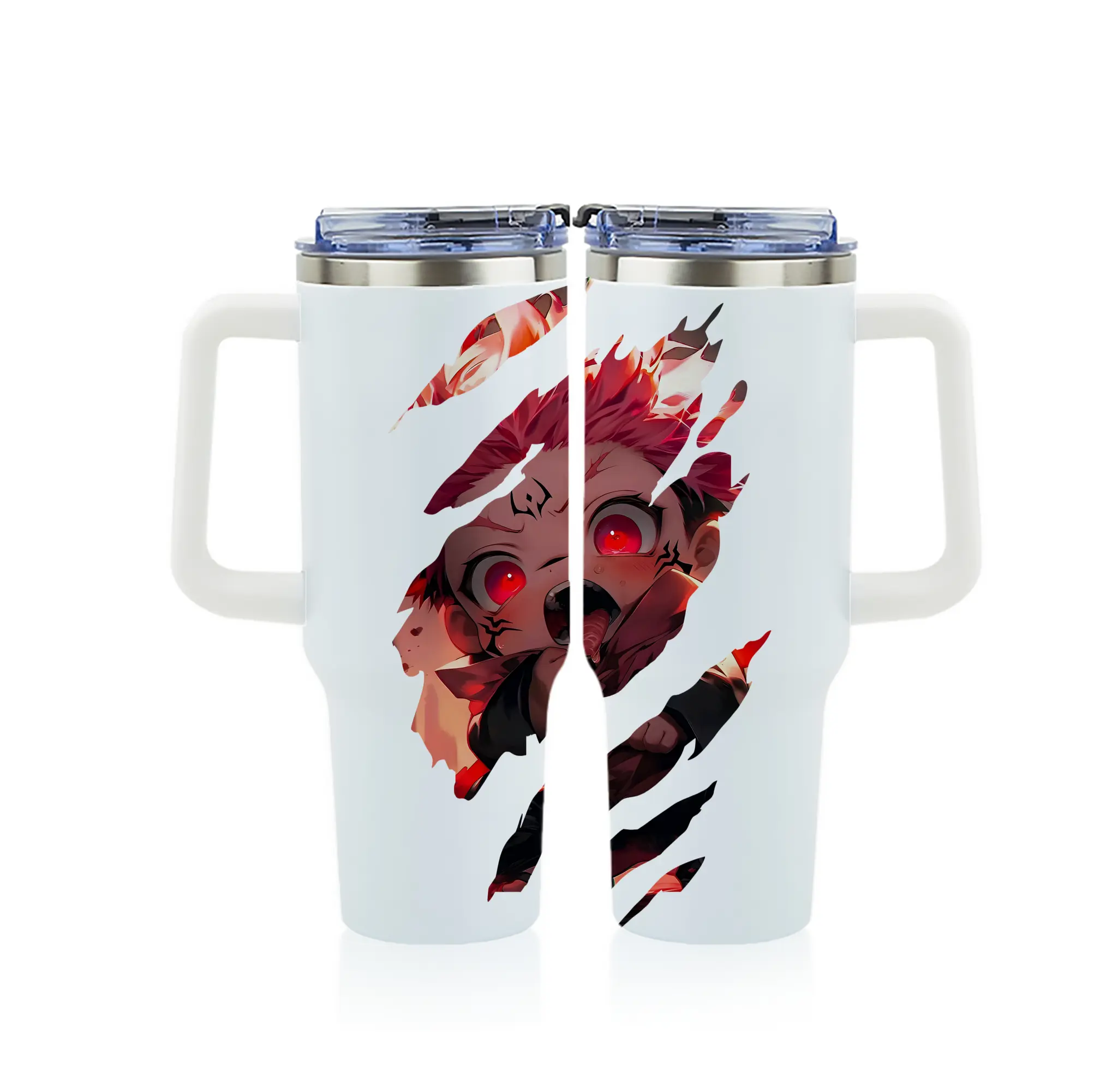 呪術廻戦 グッズ,虎杖 悠仁 - 1200mL フルプリント車用タンブラー ・ 304ステンレス 内側 ・ 201ステンレス 外側 ・ 保温 保冷 ・ 通勤 ドライブ アウトドア用