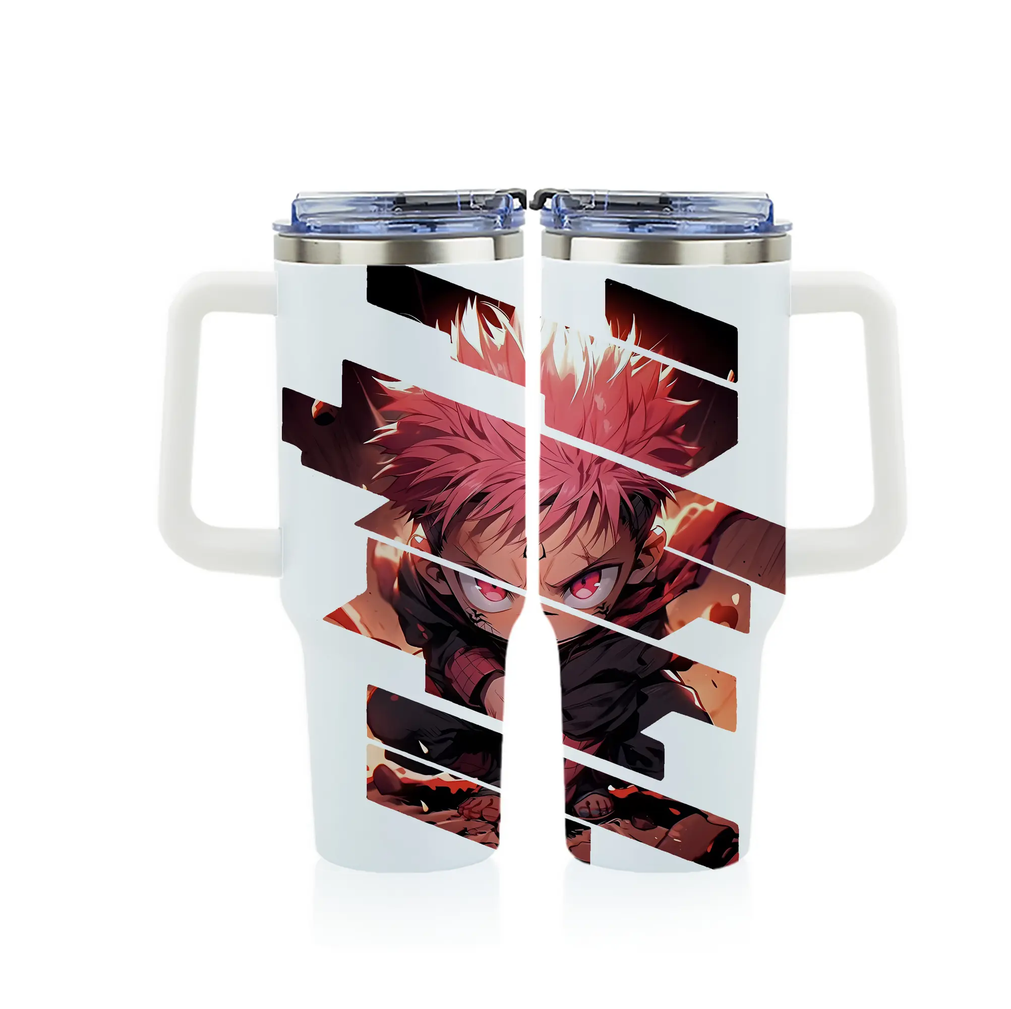 呪術廻戦 グッズ,虎杖 悠仁 - 1200mL フルプリント車用タンブラー ・ 304ステンレス 内側 ・ 201ステンレス 外側 ・ 保温 保冷 ・ 通勤 ドライブ アウトドア用