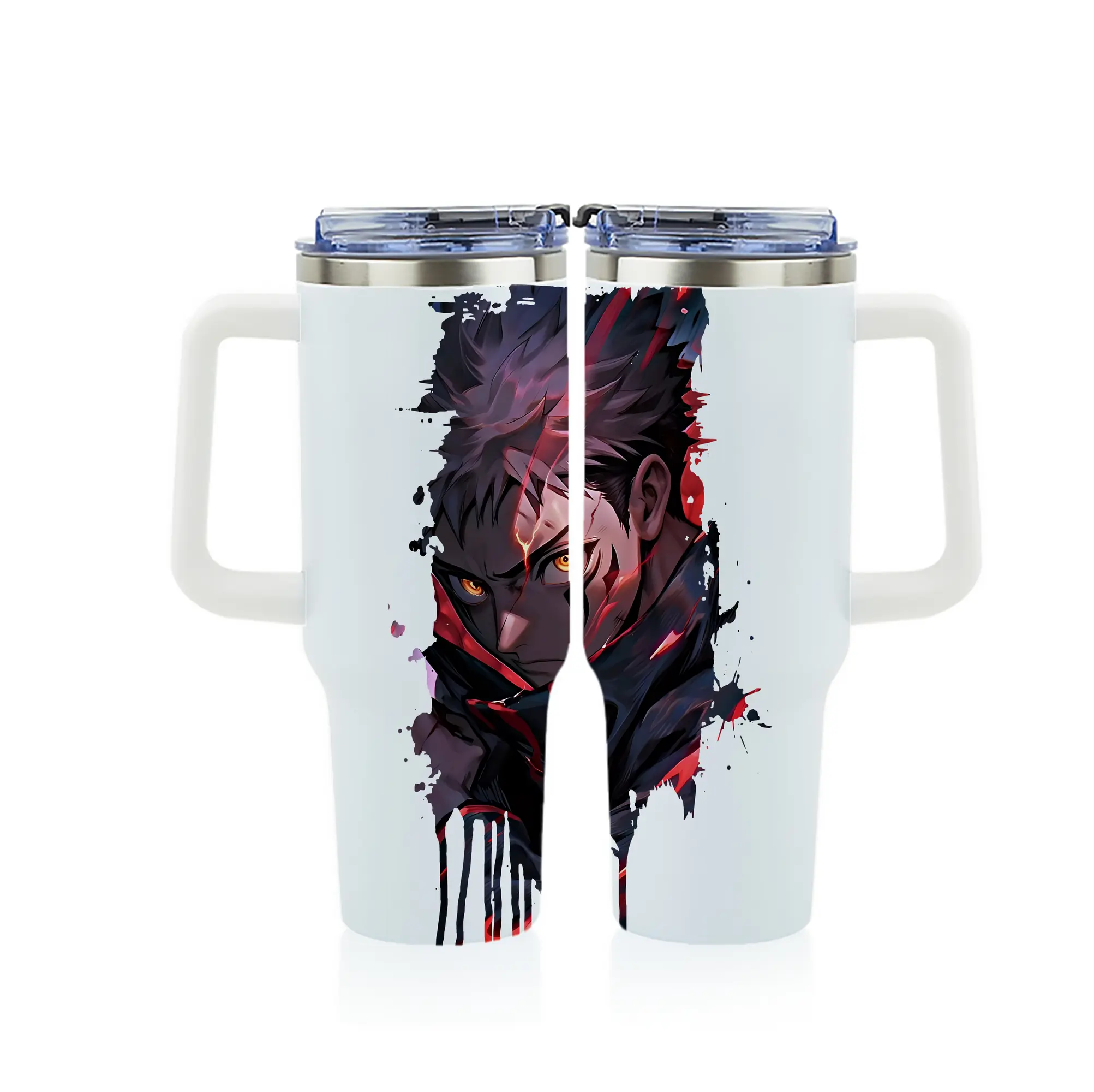 呪術廻戦 グッズ,虎杖 悠仁 - 1200mL フルプリント車用タンブラー ・ 304ステンレス 内側 ・ 201ステンレス 外側 ・ 保温 保冷 ・ 通勤 ドライブ アウトドア用