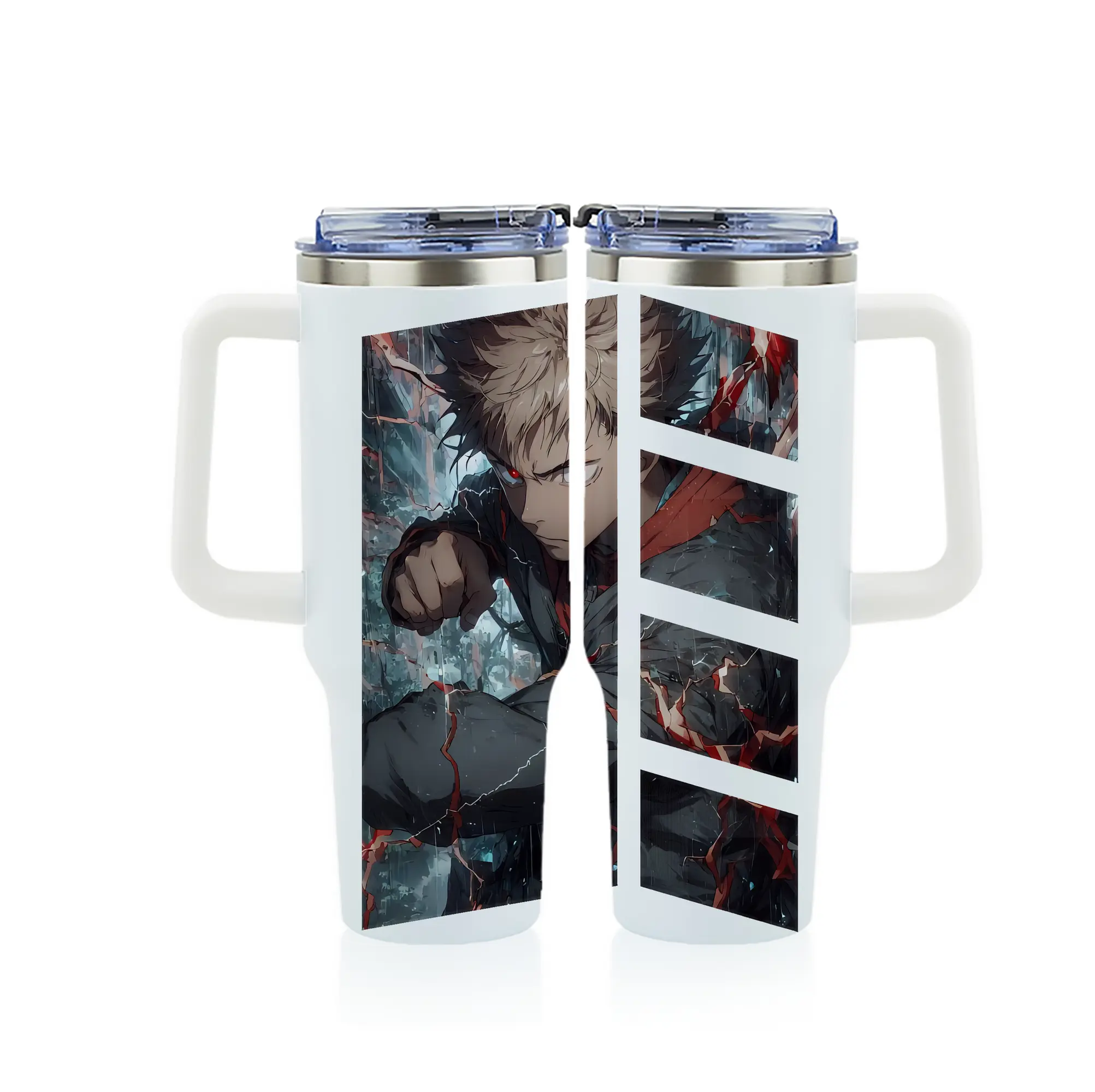呪術廻戦 グッズ,虎杖 悠仁 - 1200mL フルプリント車用タンブラー ・ 304ステンレス 内側 ・ 201ステンレス 外側 ・ 保温 保冷 ・ 通勤 ドライブ アウトドア用