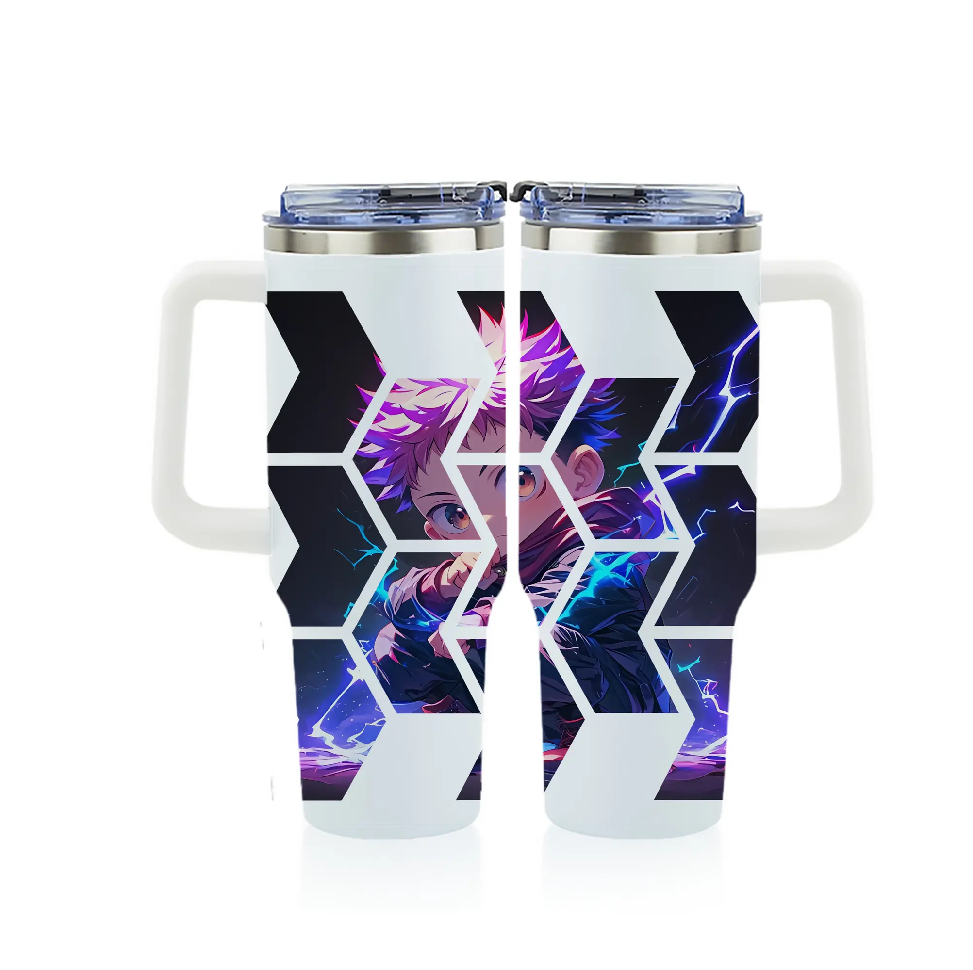 呪術廻戦 グッズ,虎杖 悠仁 - 1200mL フルプリント車用タンブラー ・ 304ステンレス 内側 ・ 201ステンレス 外側 ・ 保温 保冷 ・ 通勤 ドライブ アウトドア用