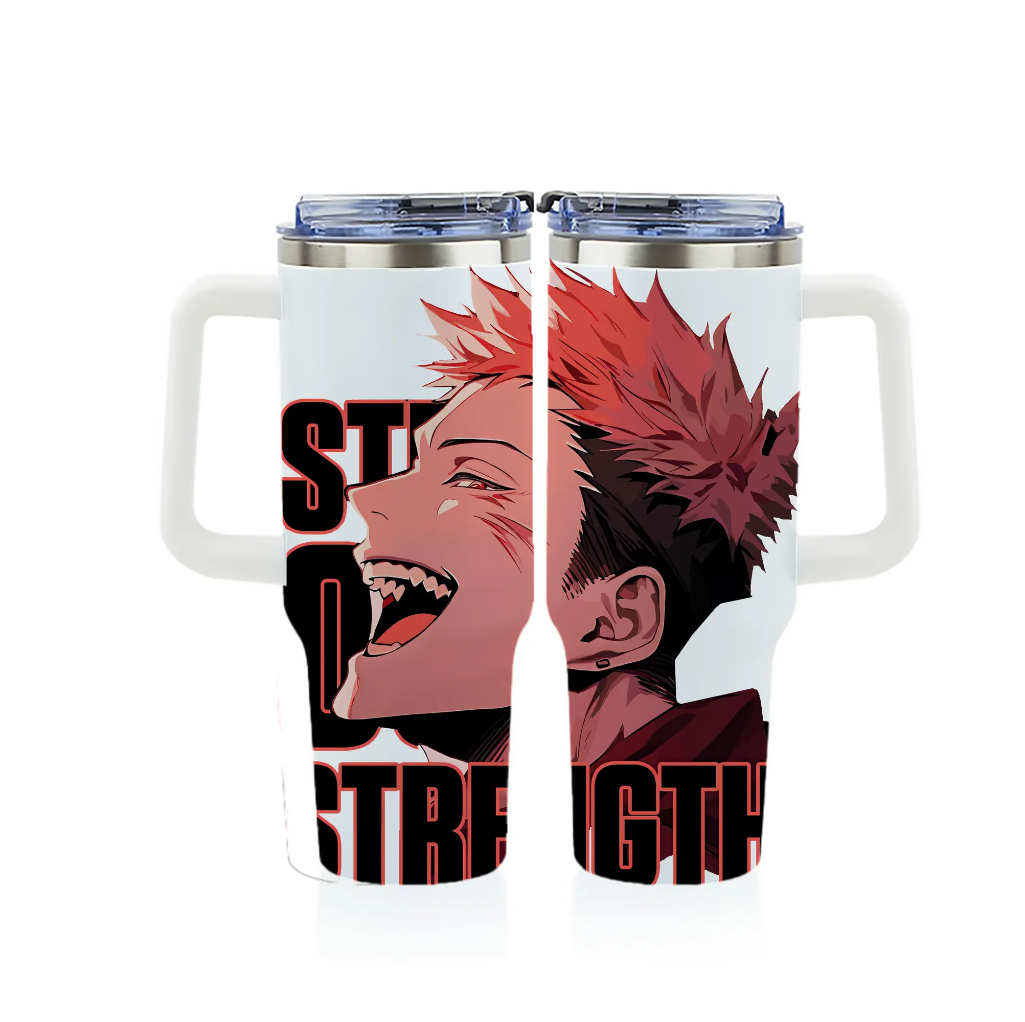 呪術廻戦 グッズ,虎杖 悠仁 - 1200mL フルプリント車用タンブラー ・ 304ステンレス 内側 ・ 201ステンレス 外側 ・ 保温 保冷 ・ 通勤 ドライブ アウトドア用