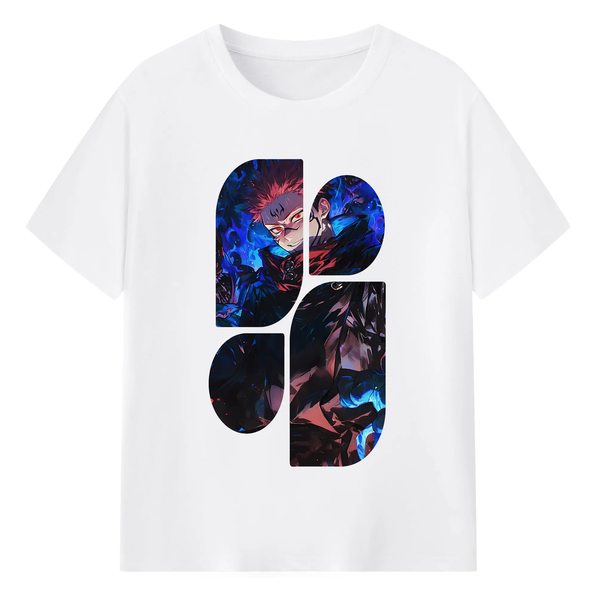 呪術廻戦 グッズ,虎杖 悠仁 - 綿100％ 半袖Tシャツ ・ フロントプリント ・ 快適 通気性 ・ 日常使い 散歩 スポーツ用