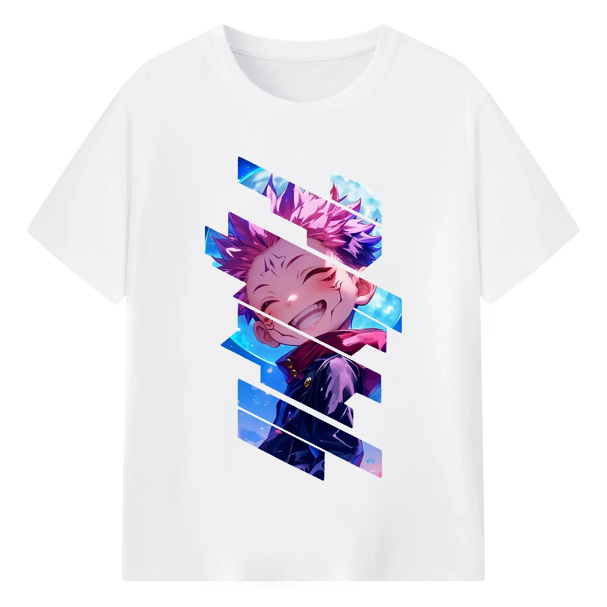 呪術廻戦 グッズ,虎杖 悠仁 - 綿100％ 半袖Tシャツ ・ フロントプリント ・ 快適 通気性 ・ 日常使い 散歩 スポーツ用