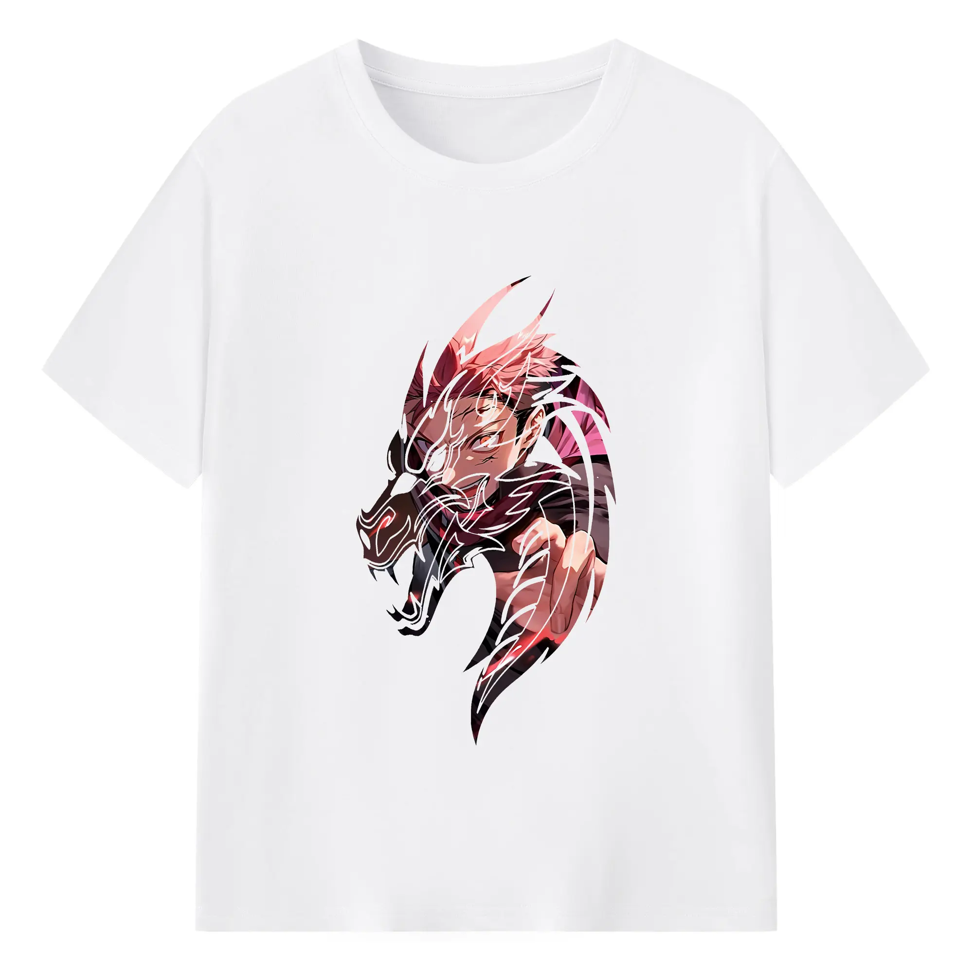 呪術廻戦 グッズ,虎杖 悠仁 - 綿100％ 半袖Tシャツ ・ フロントプリント ・ 快適 通気性 ・ 日常使い 散歩 スポーツ用