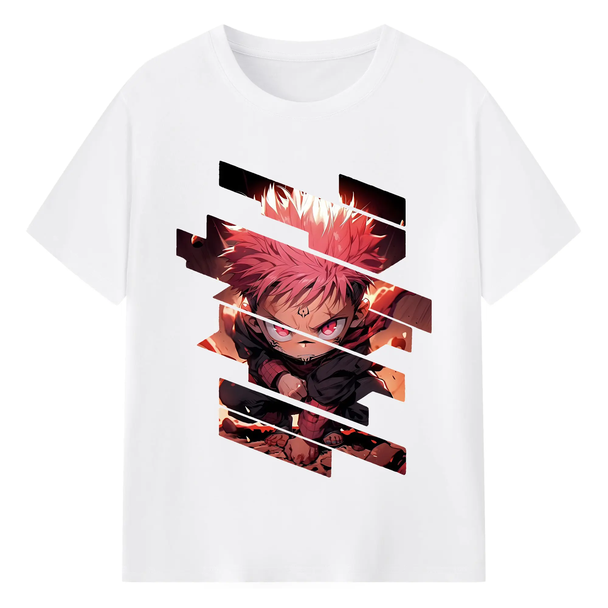 呪術廻戦 グッズ,虎杖 悠仁 - 綿100％ 半袖Tシャツ ・ フロントプリント ・ 快適 通気性 ・ 日常使い 散歩 スポーツ用