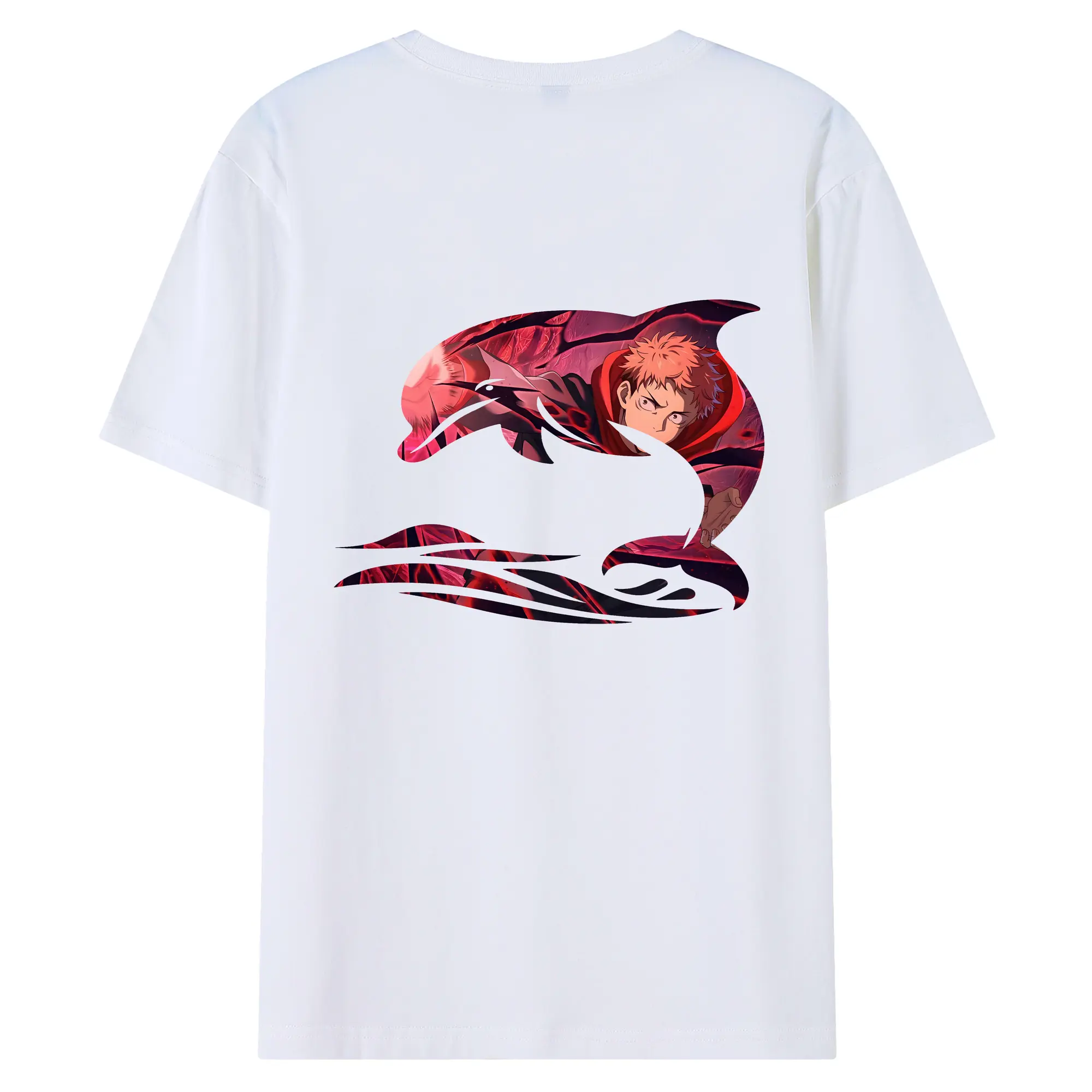 呪術廻戦 グッズ,虎杖 悠仁 - 綿100％ 半袖Tシャツ ・ バックプリント ・ 快適 通気性 ・ 日常使い 散歩 スポーツ用