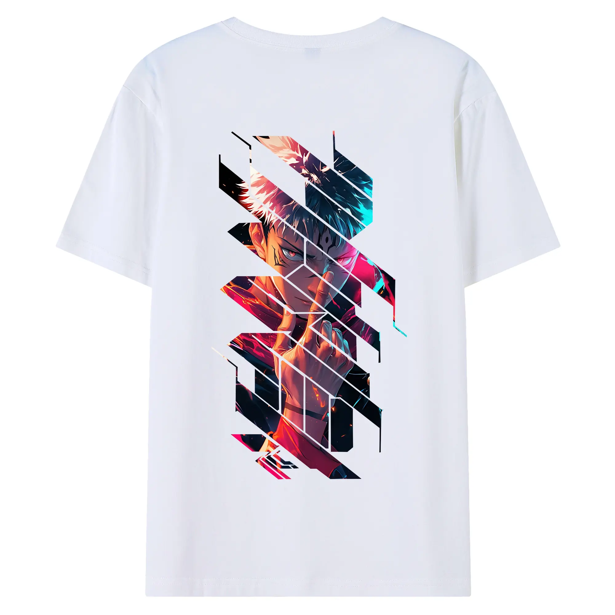 呪術廻戦 グッズ,虎杖 悠仁 - 綿100％ 半袖Tシャツ ・ バックプリント ・ 快適 通気性 ・ 日常使い 散歩 スポーツ用