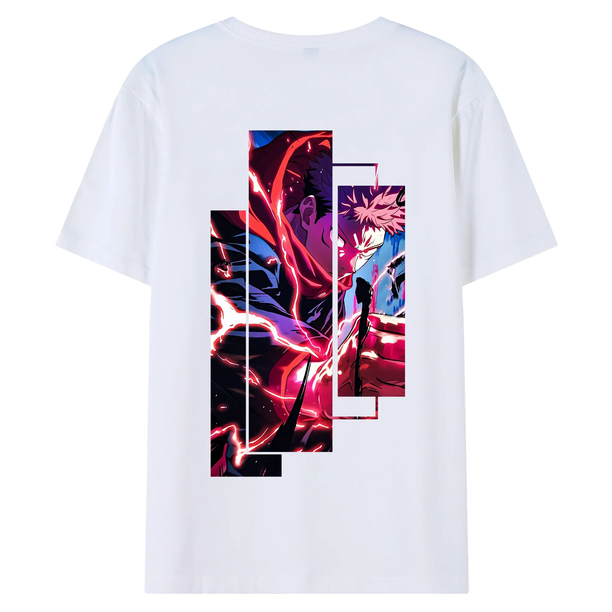 呪術廻戦 グッズ,虎杖 悠仁 - 綿100％ 半袖Tシャツ ・ バックプリント ・ 快適 通気性 ・ 日常使い 散歩 スポーツ用