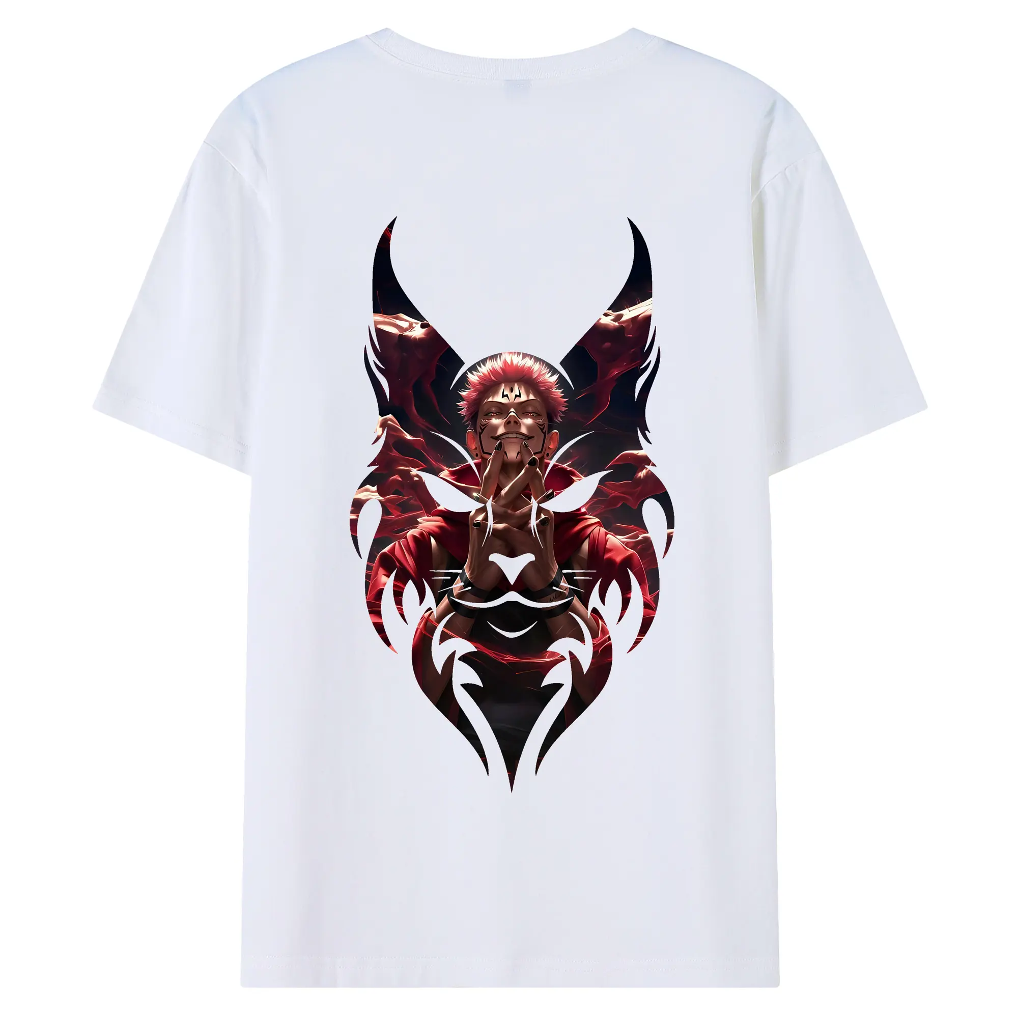 呪術廻戦 グッズ,虎杖 悠仁 - 綿100％ 半袖Tシャツ ・ バックプリント ・ 快適 通気性 ・ 日常使い 散歩 スポーツ用