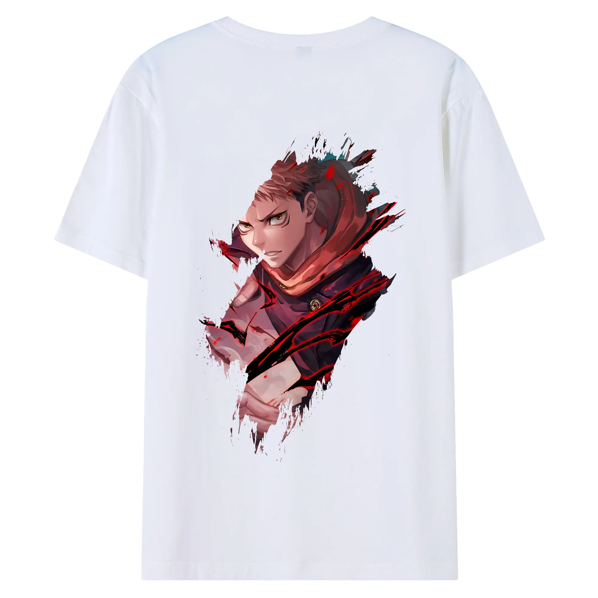 呪術廻戦 グッズ,虎杖 悠仁 - 綿100％ 半袖Tシャツ ・ バックプリント ・ 快適 通気性 ・ 日常使い 散歩 スポーツ用