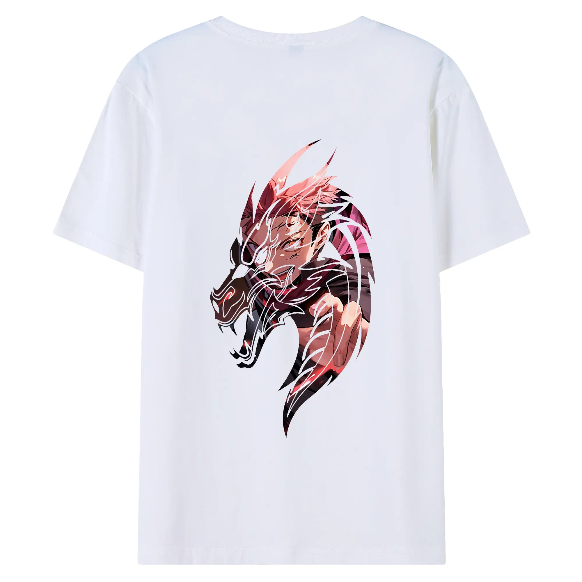 呪術廻戦 グッズ,虎杖 悠仁 - 綿100％ 半袖Tシャツ ・ バックプリント ・ 快適 通気性 ・ 日常使い 散歩 スポーツ用