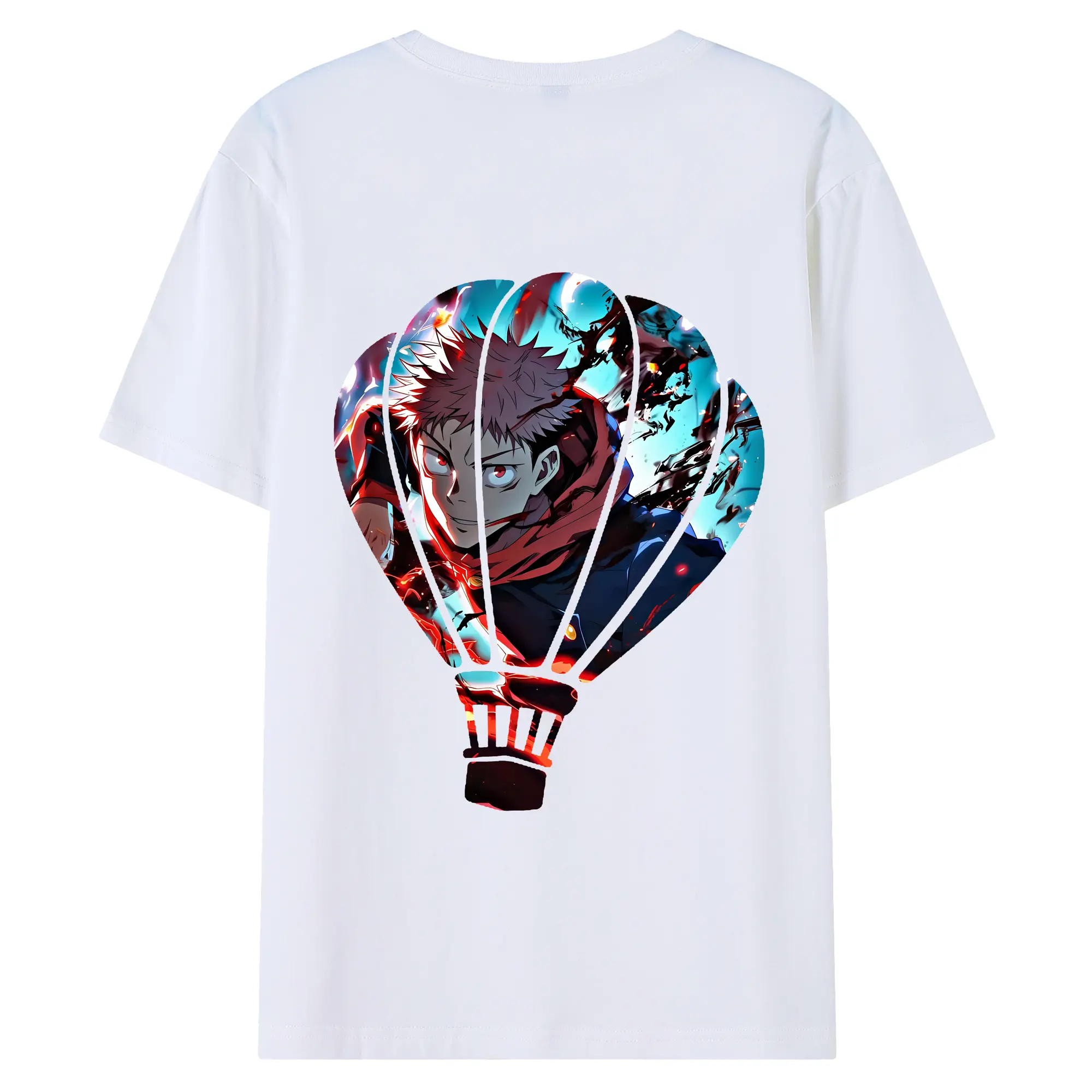 呪術廻戦 グッズ,虎杖 悠仁 - 綿100％ 半袖Tシャツ ・ バックプリント ・ 快適 通気性 ・ 日常使い 散歩 スポーツ用