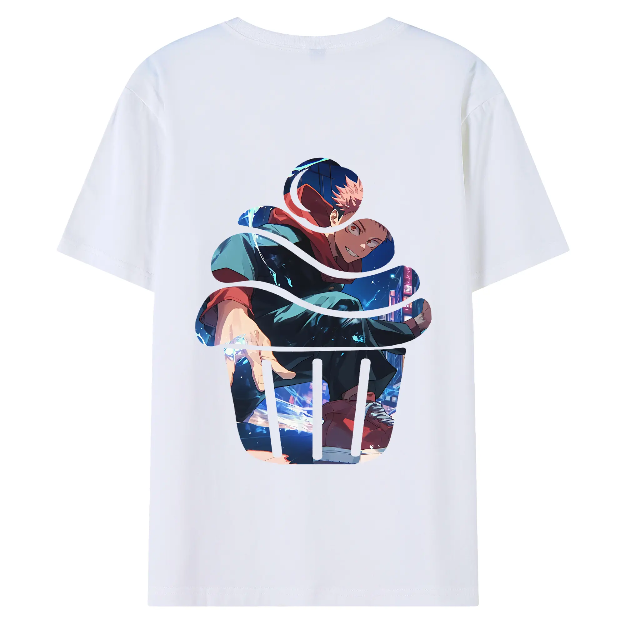 呪術廻戦 グッズ,虎杖 悠仁 - 綿100％ 半袖Tシャツ ・ バックプリント ・ 快適 通気性 ・ 日常使い 散歩 スポーツ用