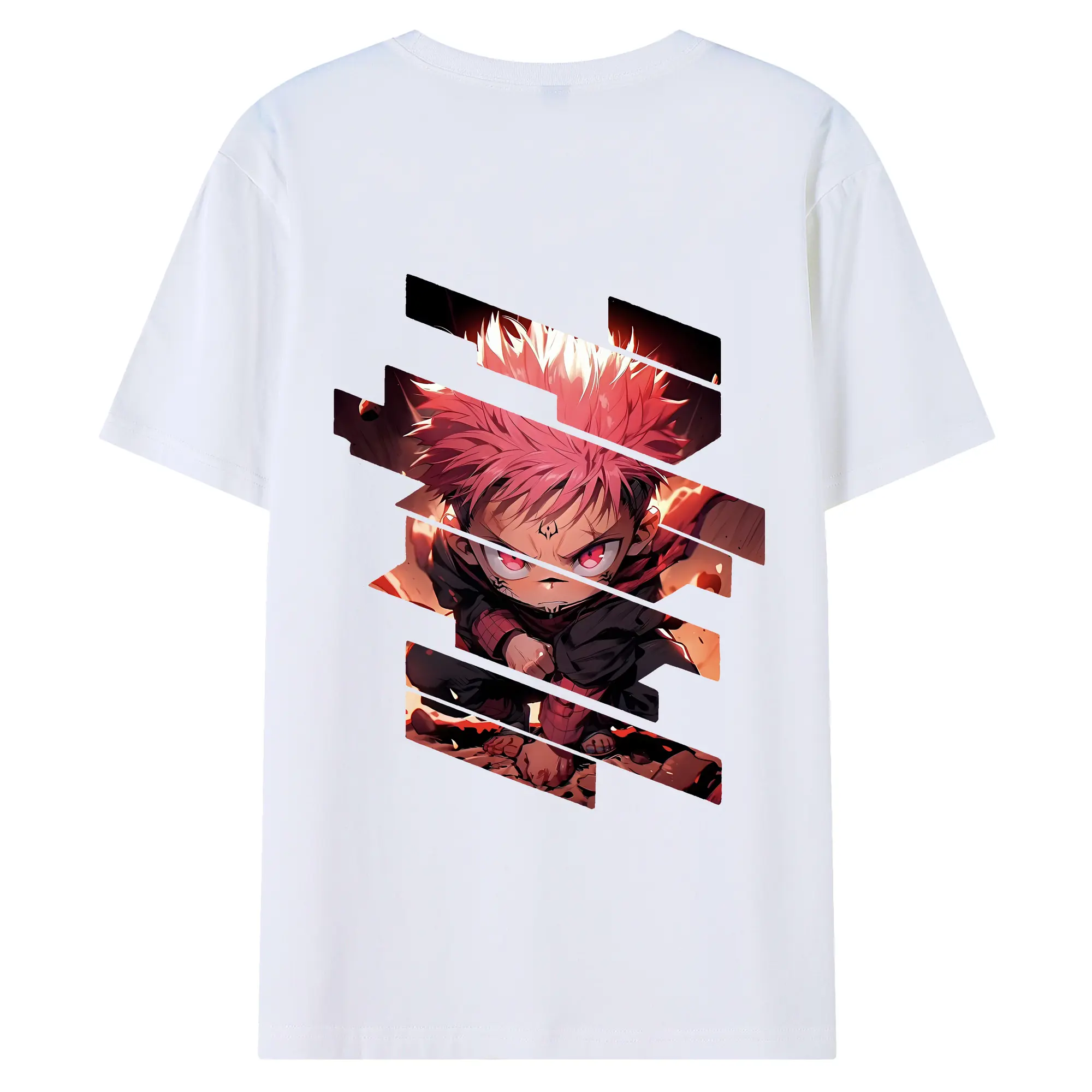 呪術廻戦 グッズ,虎杖 悠仁 - 綿100％ 半袖Tシャツ ・ バックプリント ・ 快適 通気性 ・ 日常使い 散歩 スポーツ用