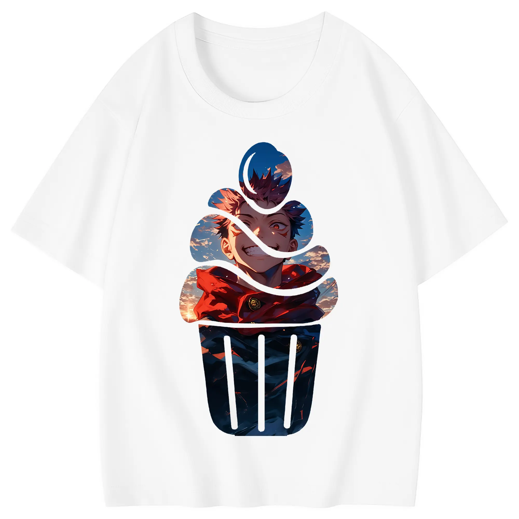 呪術廻戦 グッズ,虎杖 悠仁 - 綿100％ キッズTシャツ ・ フロントプリント ・ 快適 通気性 ・ スポーツ カジュアル 散歩用