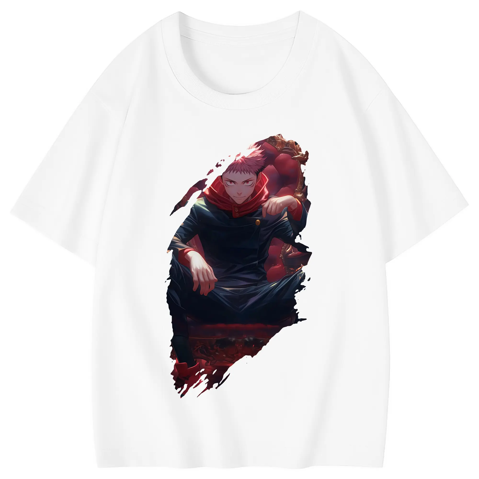 呪術廻戦 グッズ,虎杖 悠仁 - 綿100％ キッズTシャツ ・ フロントプリント ・ 快適 通気性 ・ スポーツ カジュアル 散歩用