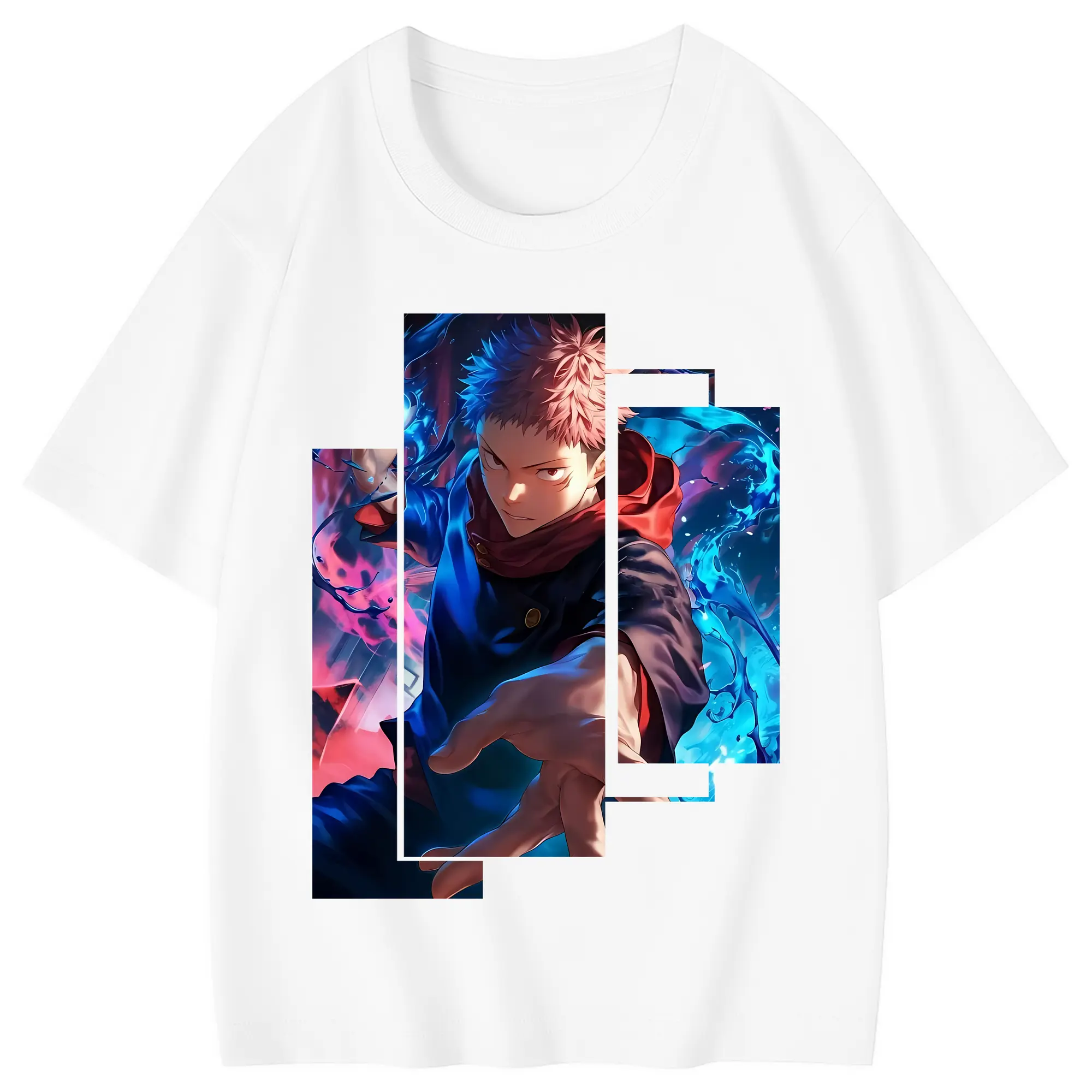 呪術廻戦 グッズ,虎杖 悠仁 - 綿100％ キッズTシャツ ・ フロントプリント ・ 快適 通気性 ・ スポーツ カジュアル 散歩用