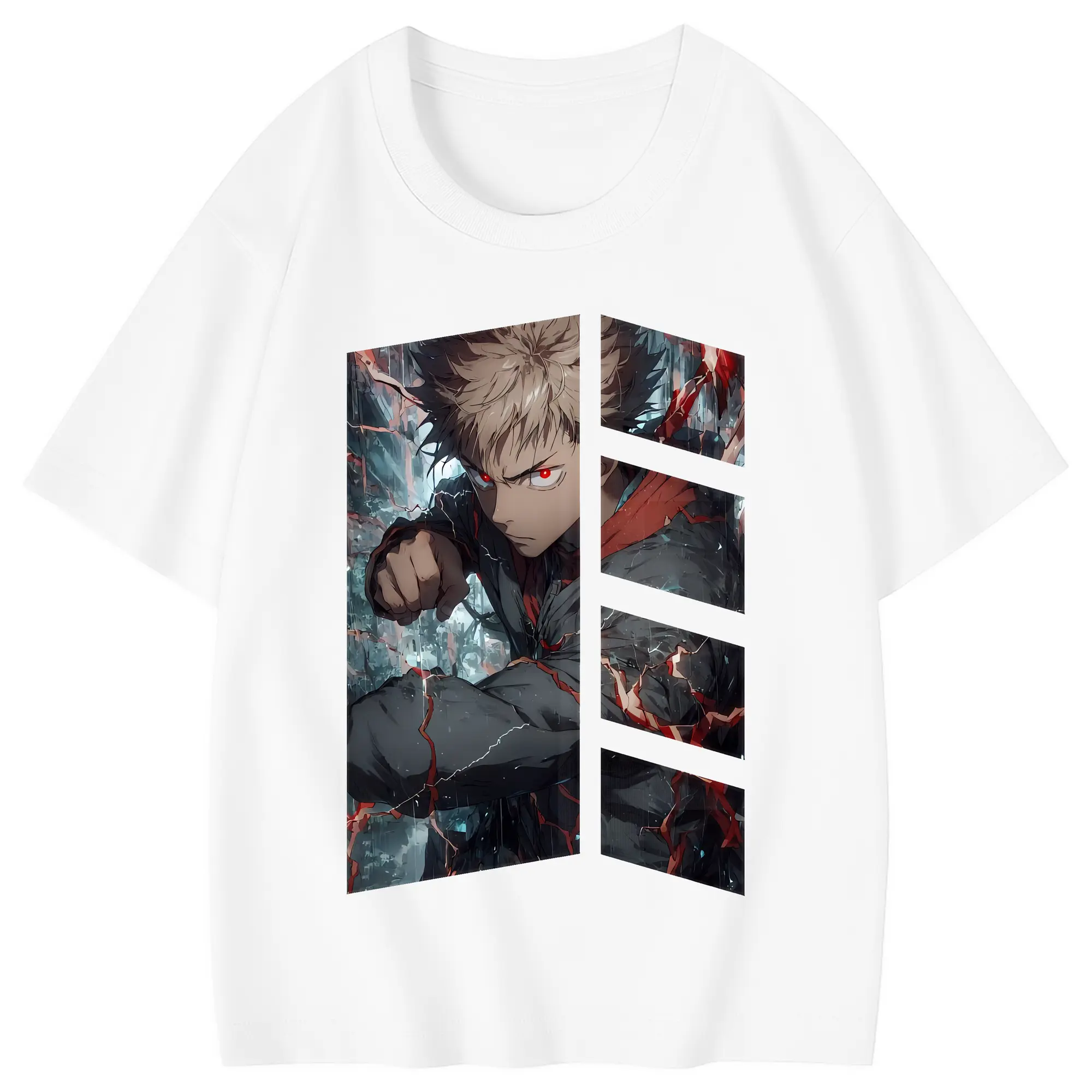 呪術廻戦 グッズ,虎杖 悠仁 - 綿100％ キッズTシャツ ・ フロントプリント ・ 快適 通気性 ・ スポーツ カジュアル 散歩用