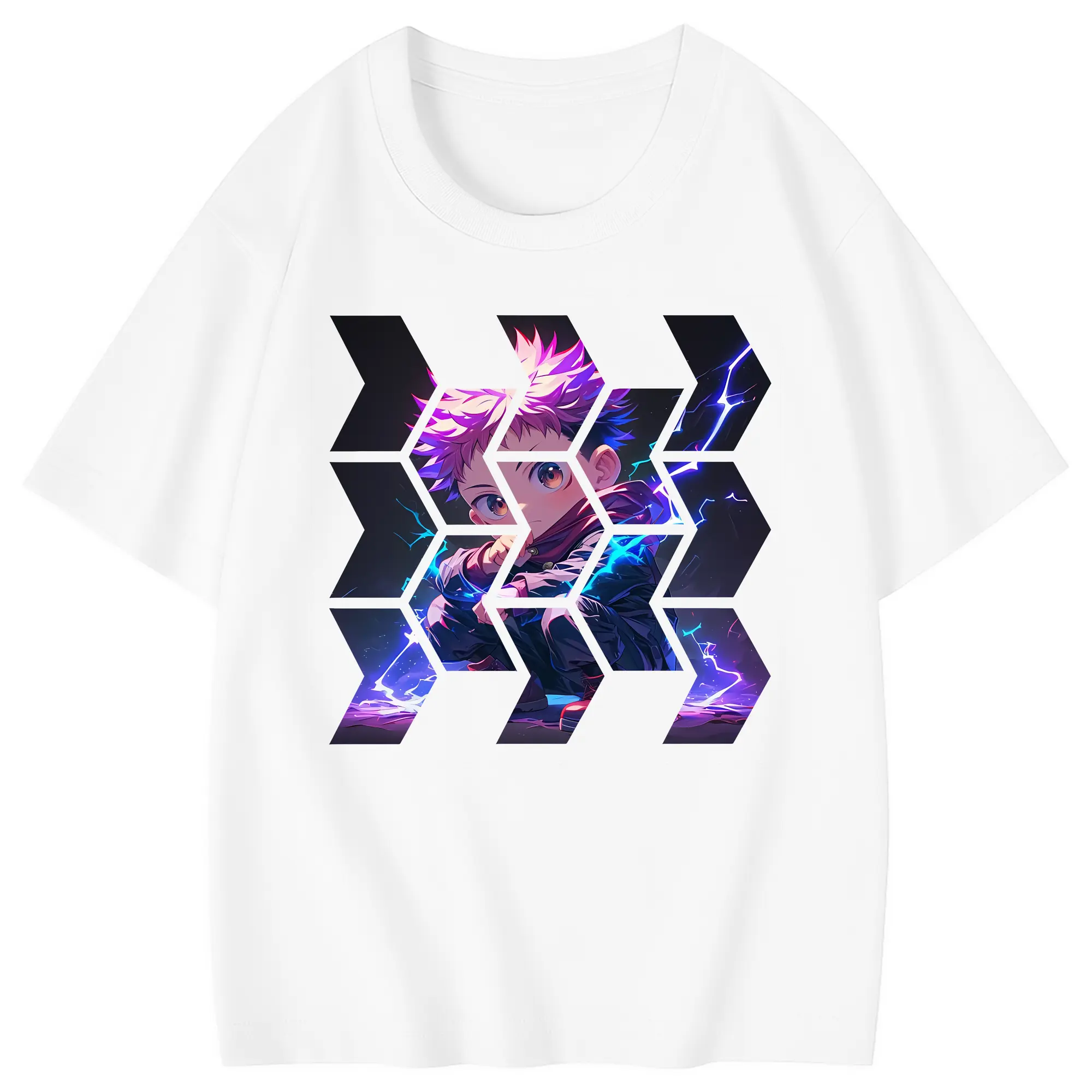 呪術廻戦 グッズ,虎杖 悠仁 - 綿100％ キッズTシャツ ・ フロントプリント ・ 快適 通気性 ・ スポーツ カジュアル 散歩用