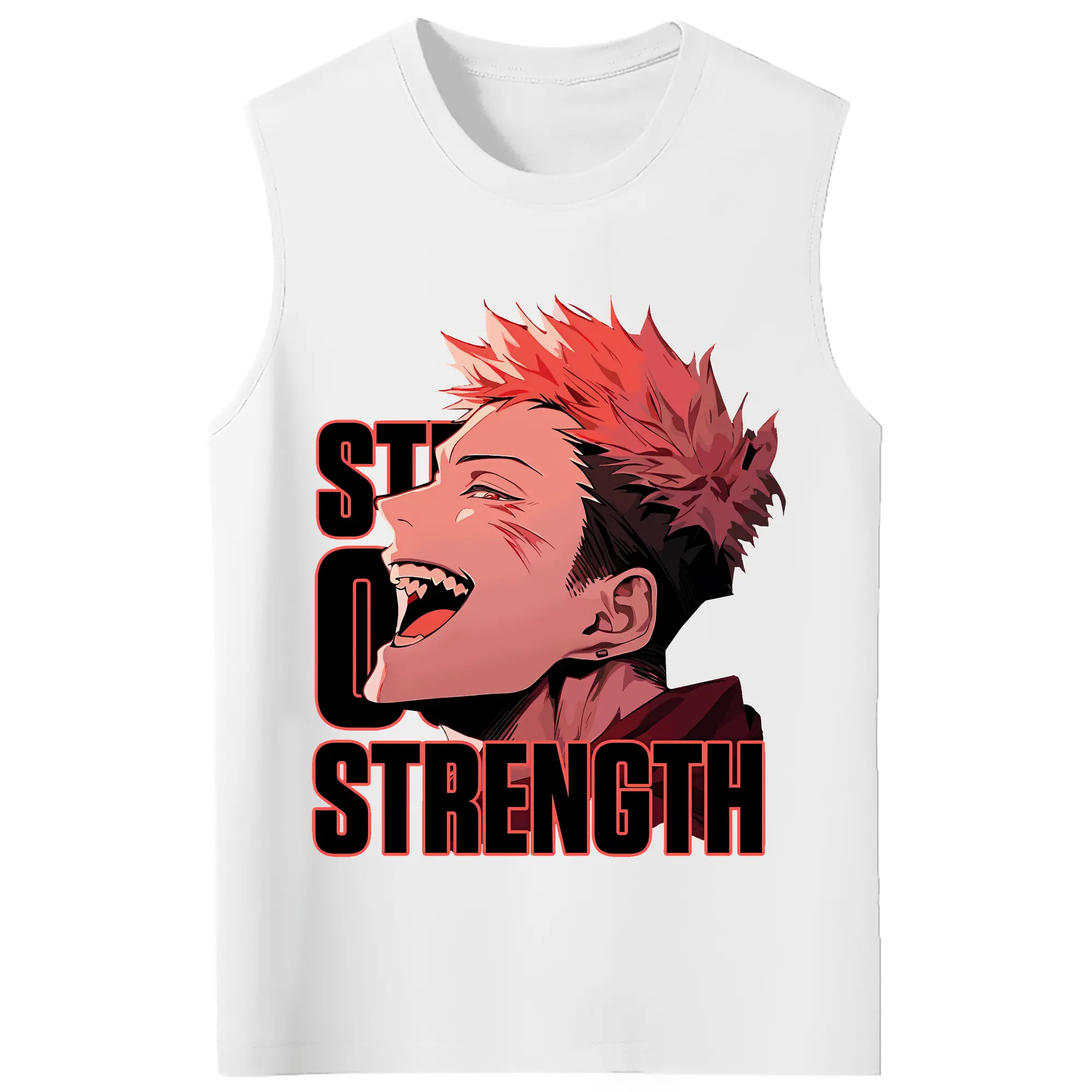 呪術廻戦 グッズ,虎杖 悠仁 - コットン100％ タンクトップ ・ フロントプリント ・ タイトフィット ・ 快適 通気性 ・ スポーツ カジュアル 散歩用