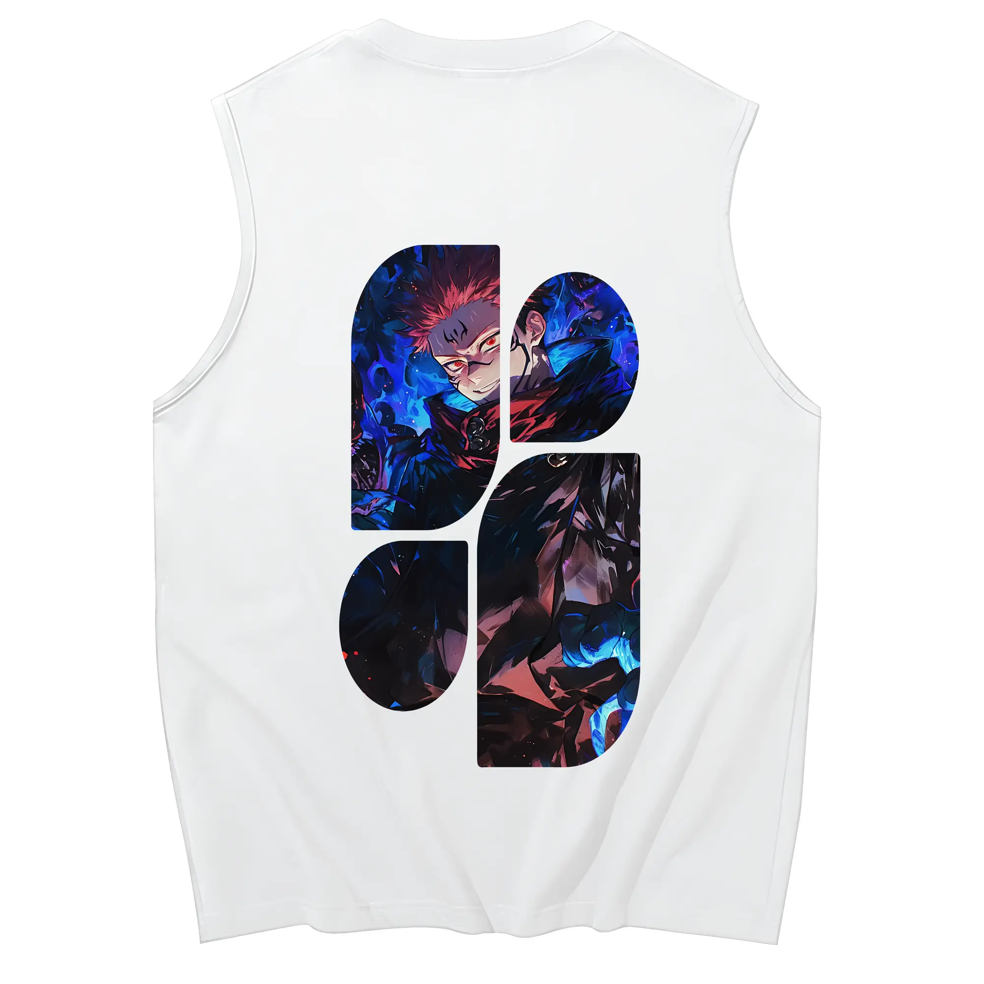 呪術廻戦 グッズ,虎杖 悠仁 - コットン100％ タンクトップ ・ 背面プリント ・ タイトシルエット ・ 快適 通気性 ・ スポーツ カジュアル 散歩用