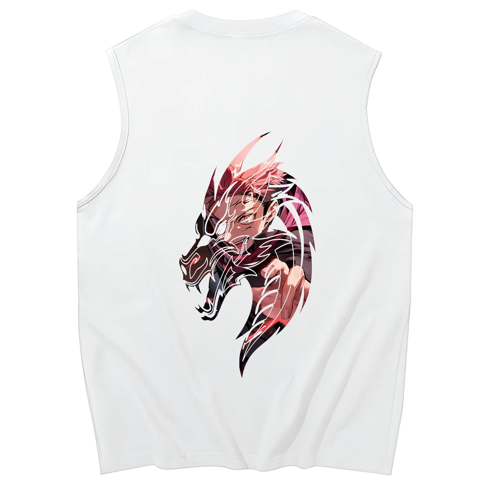 呪術廻戦 グッズ,虎杖 悠仁 - コットン100％ タンクトップ ・ 背面プリント ・ タイトシルエット ・ 快適 通気性 ・ スポーツ カジュアル 散歩用