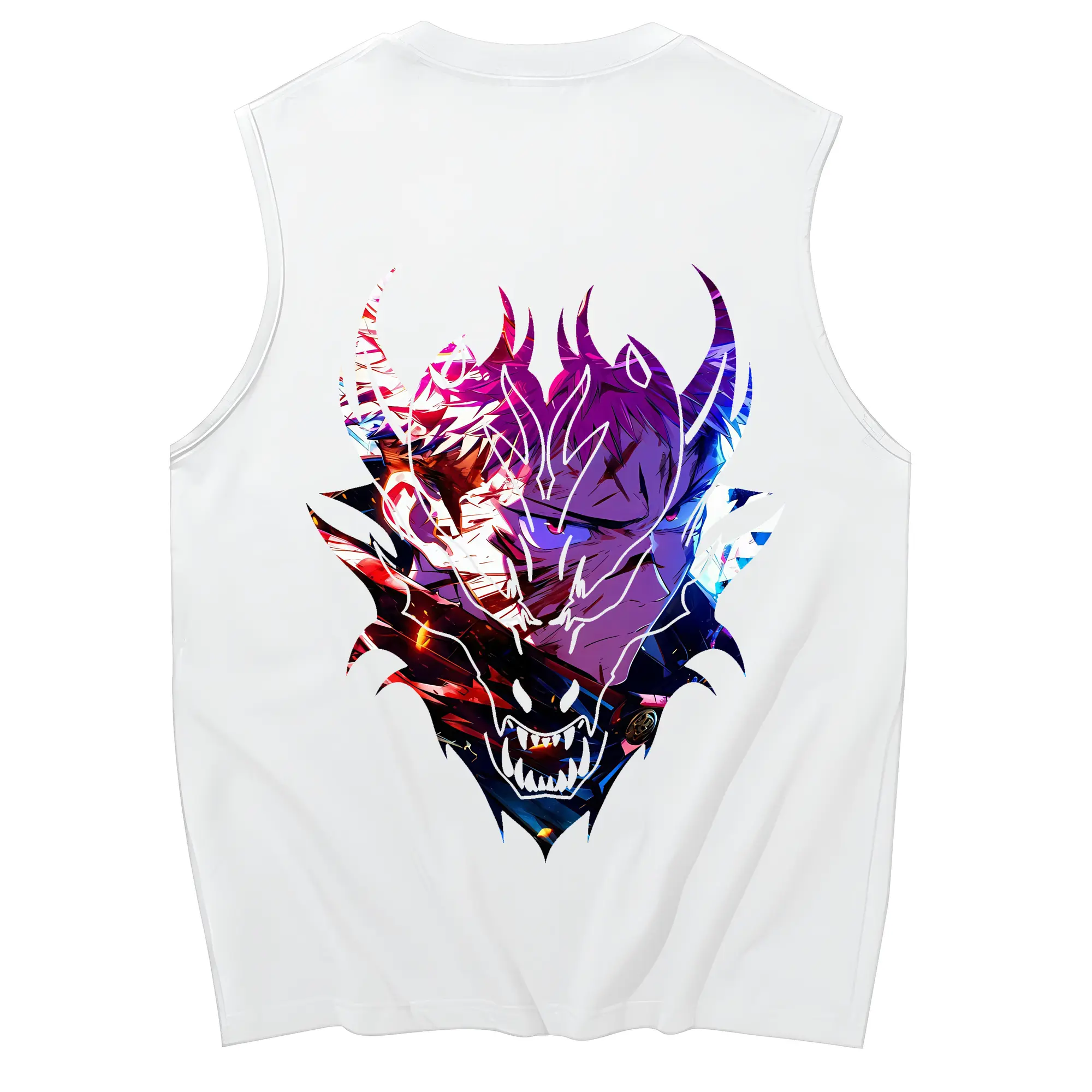 呪術廻戦 グッズ,虎杖 悠仁 - コットン100％ タンクトップ ・ 背面プリント ・ タイトシルエット ・ 快適 通気性 ・ スポーツ カジュアル 散歩用