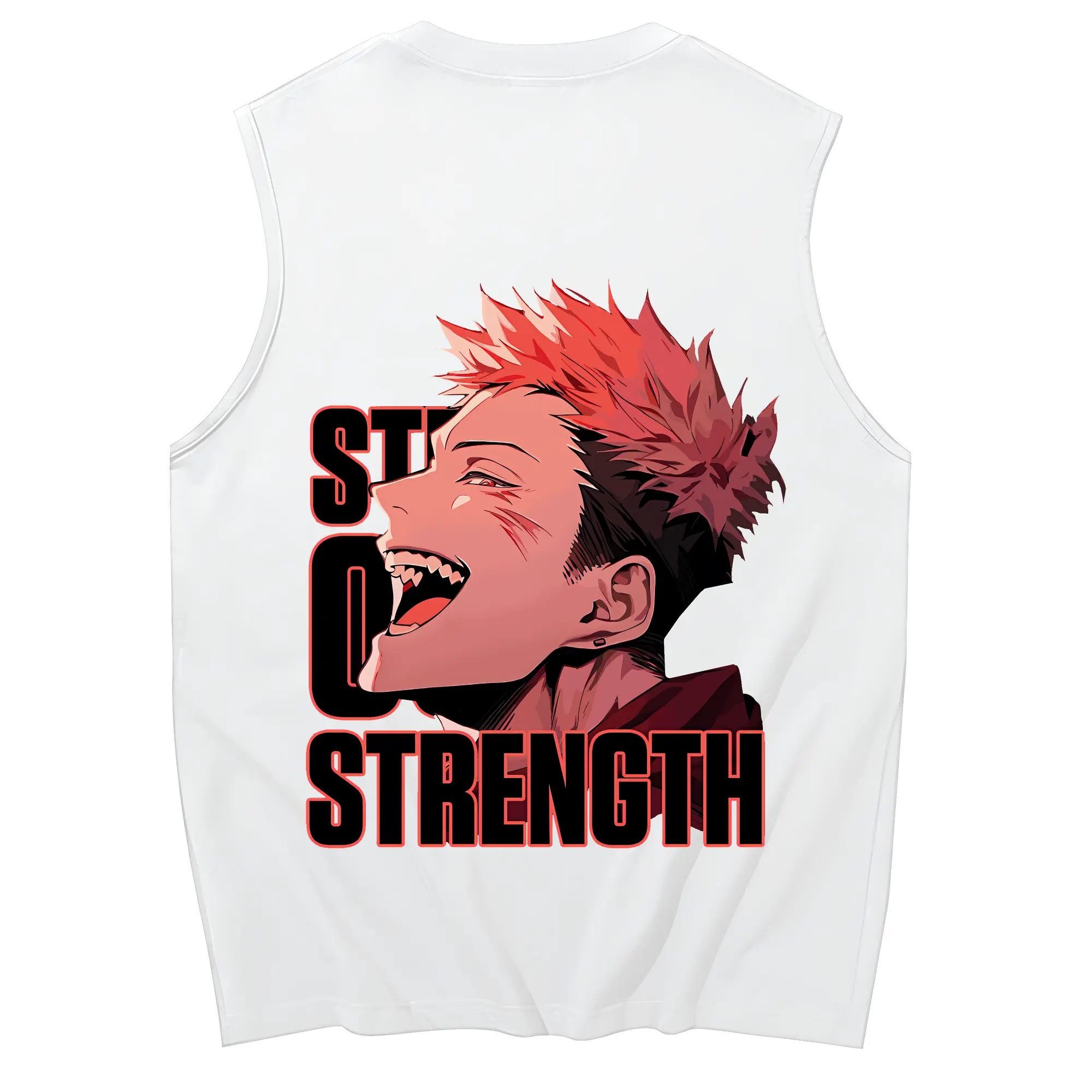 呪術廻戦 グッズ,虎杖 悠仁 - コットン100％ タンクトップ ・ 背面プリント ・ タイトシルエット ・ 快適 通気性 ・ スポーツ カジュアル 散歩用