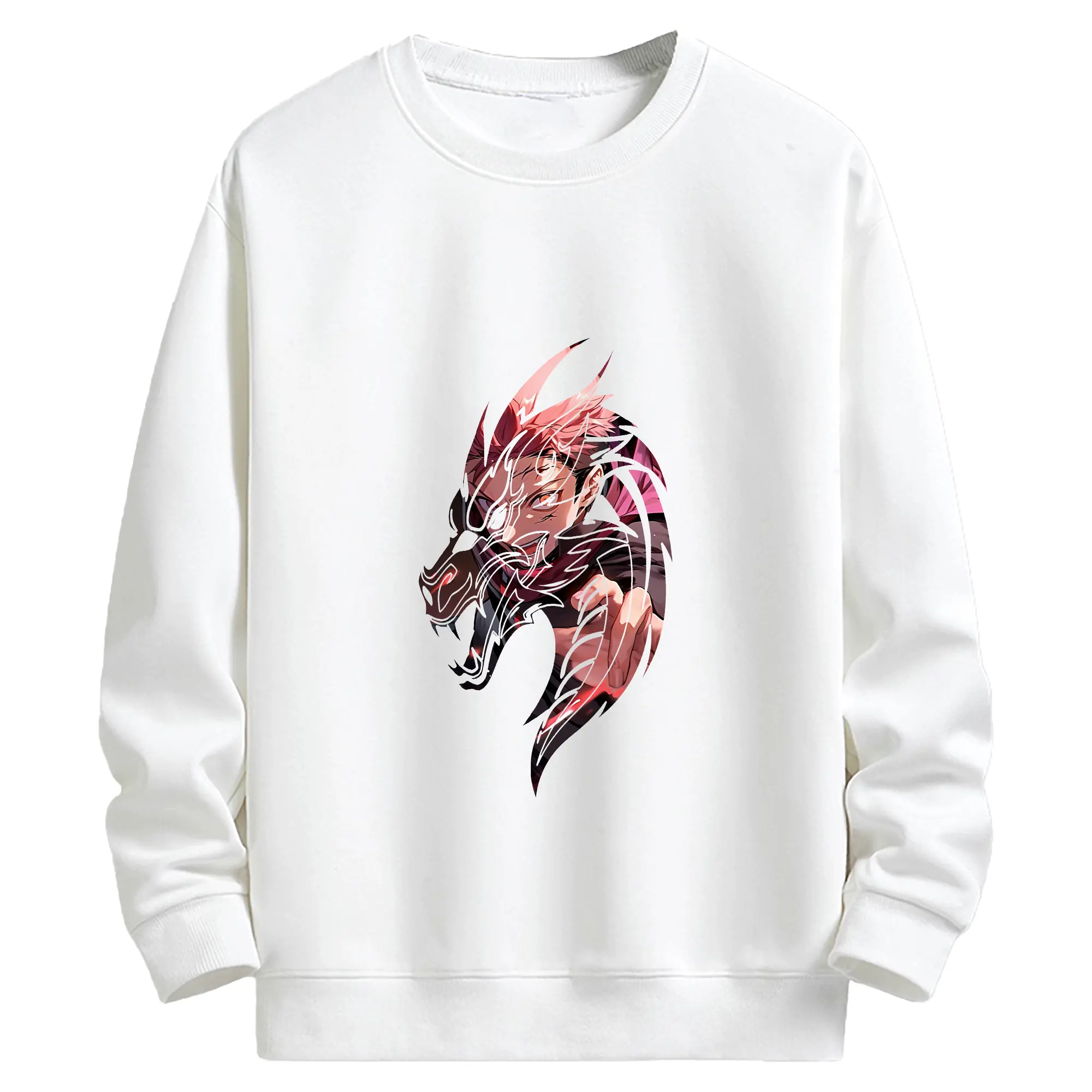 呪術廻戦 グッズ,虎杖 悠仁 - 高品質 クルーネック スウェット ・ コットン59％ ポリエステル41％ ・ ユニセックス 長袖 トレーナー ・ カジュアル デイリー スポーツ 散歩用