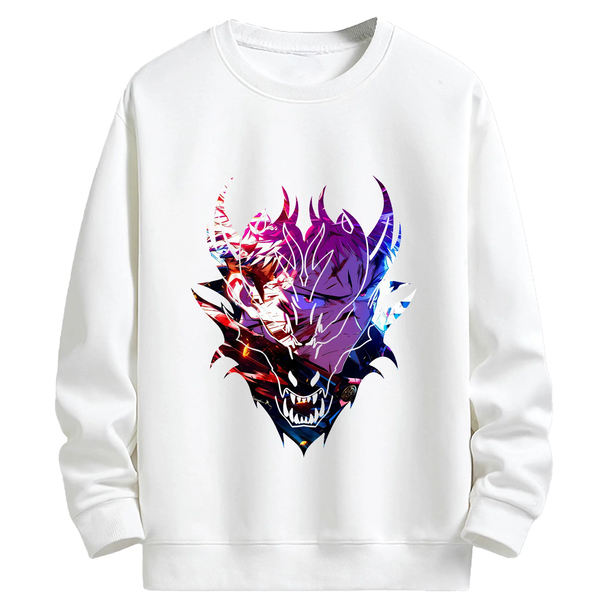 呪術廻戦 グッズ,虎杖 悠仁 - 高品質 クルーネック スウェット ・ コットン59％ ポリエステル41％ ・ ユニセックス 長袖 トレーナー ・ カジュアル デイリー スポーツ 散歩用