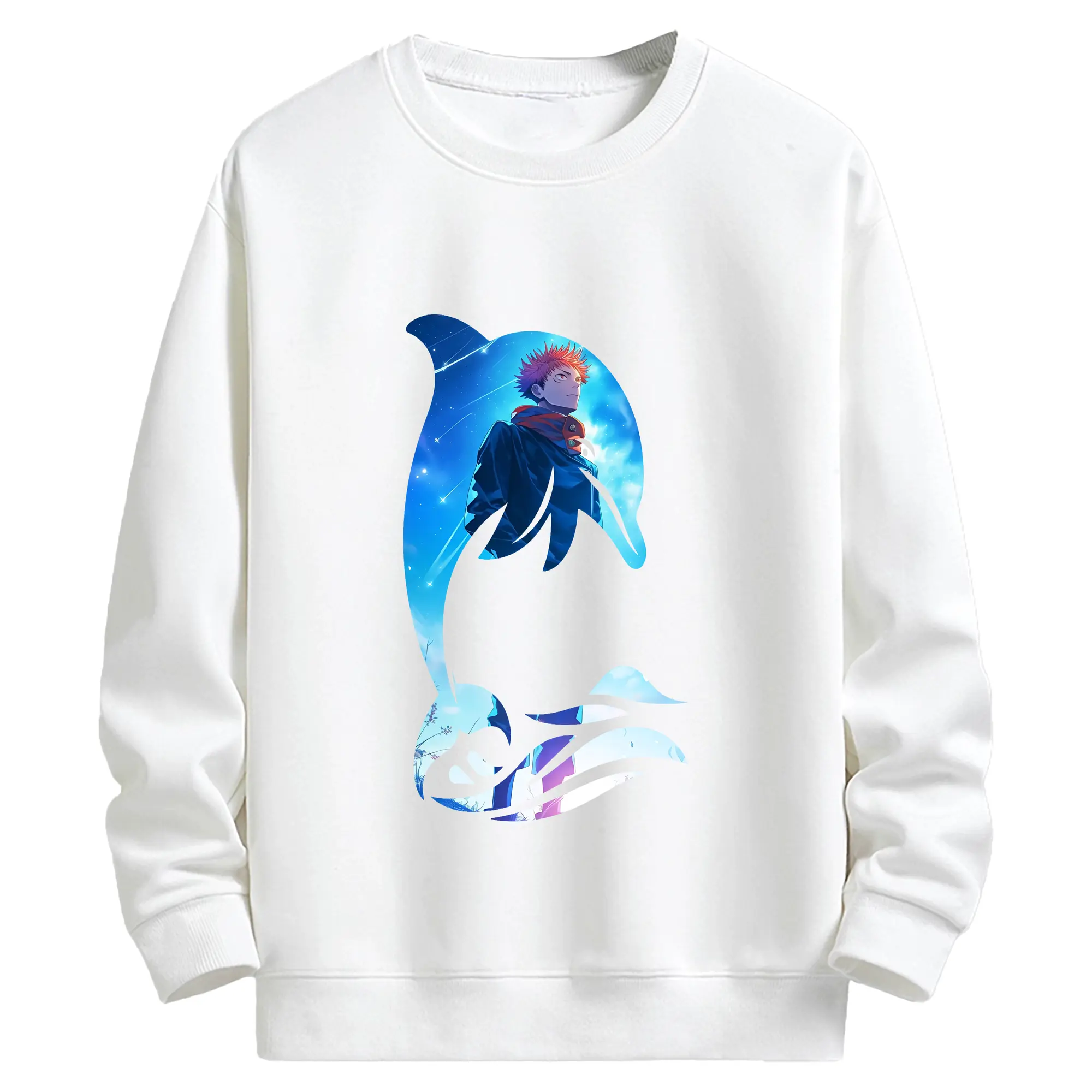 呪術廻戦 グッズ,虎杖 悠仁 - 高品質 クルーネック スウェット ・ コットン59％ ポリエステル41％ ・ ユニセックス 長袖 トレーナー ・ カジュアル デイリー スポーツ 散歩用