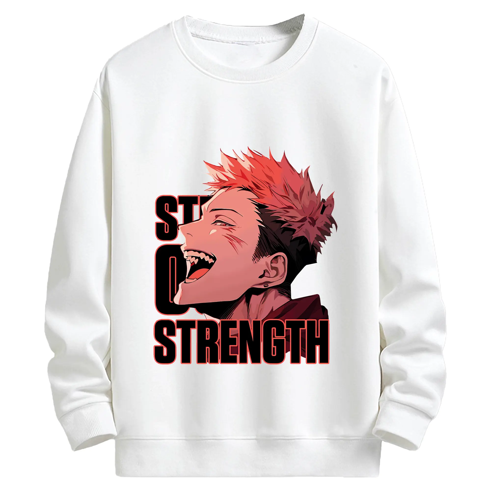 呪術廻戦 グッズ,虎杖 悠仁 - 高品質 クルーネック スウェット ・ コットン59％ ポリエステル41％ ・ ユニセックス 長袖 トレーナー ・ カジュアル デイリー スポーツ 散歩用