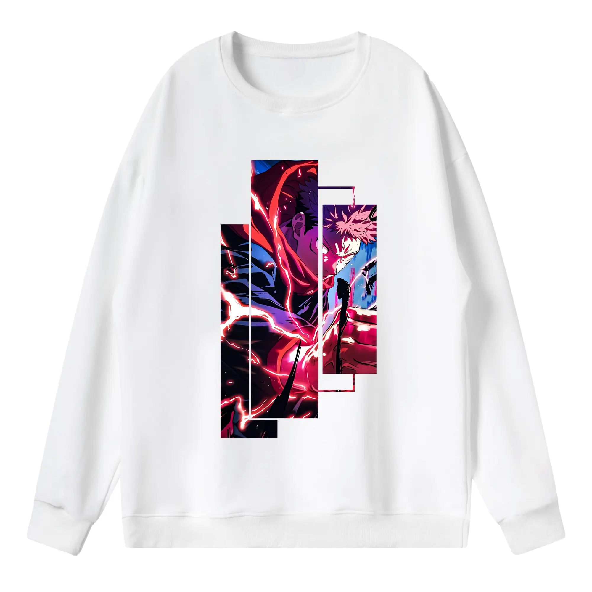 呪術廻戦 グッズ,虎杖 悠仁 - 薄手 クルーネック スウェット 裏毛260g · ポリエステル 春秋向け カジュアル 男女兼用 · トレーナー デイリー スポーツ 散歩に最適