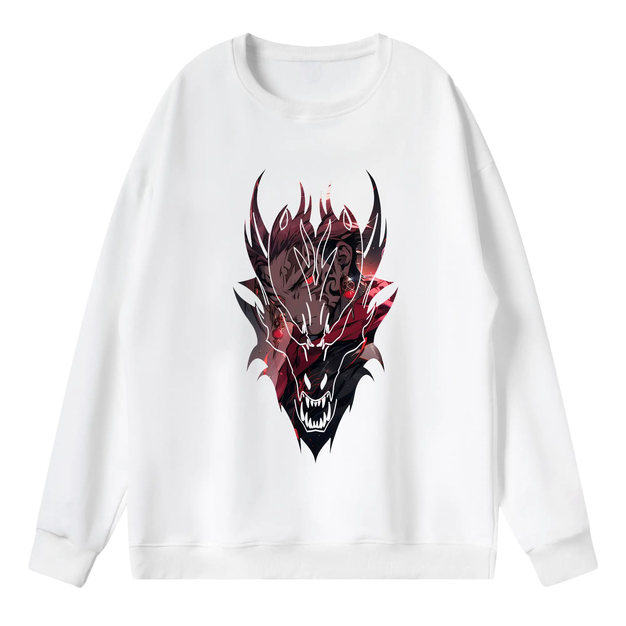 呪術廻戦 グッズ,虎杖 悠仁 - 薄手 クルーネック スウェット 裏毛260g · ポリエステル 春秋向け カジュアル 男女兼用 · トレーナー デイリー スポーツ 散歩に最適