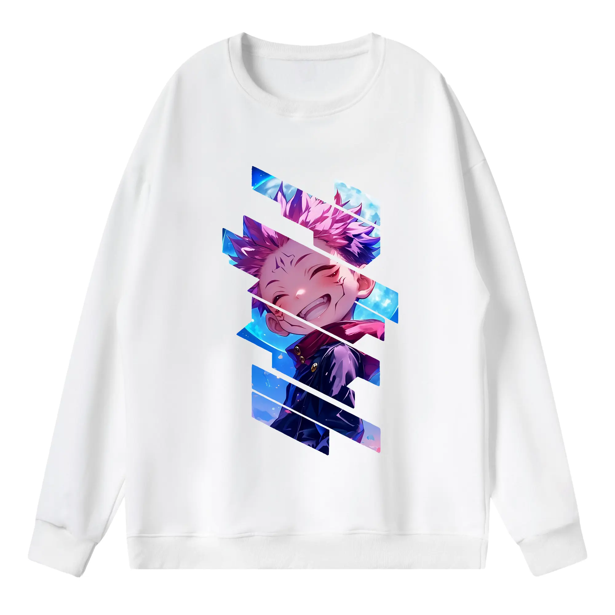 呪術廻戦 グッズ,虎杖 悠仁 - 薄手 クルーネック スウェット 裏毛260g · ポリエステル 春秋向け カジュアル 男女兼用 · トレーナー デイリー スポーツ 散歩に最適