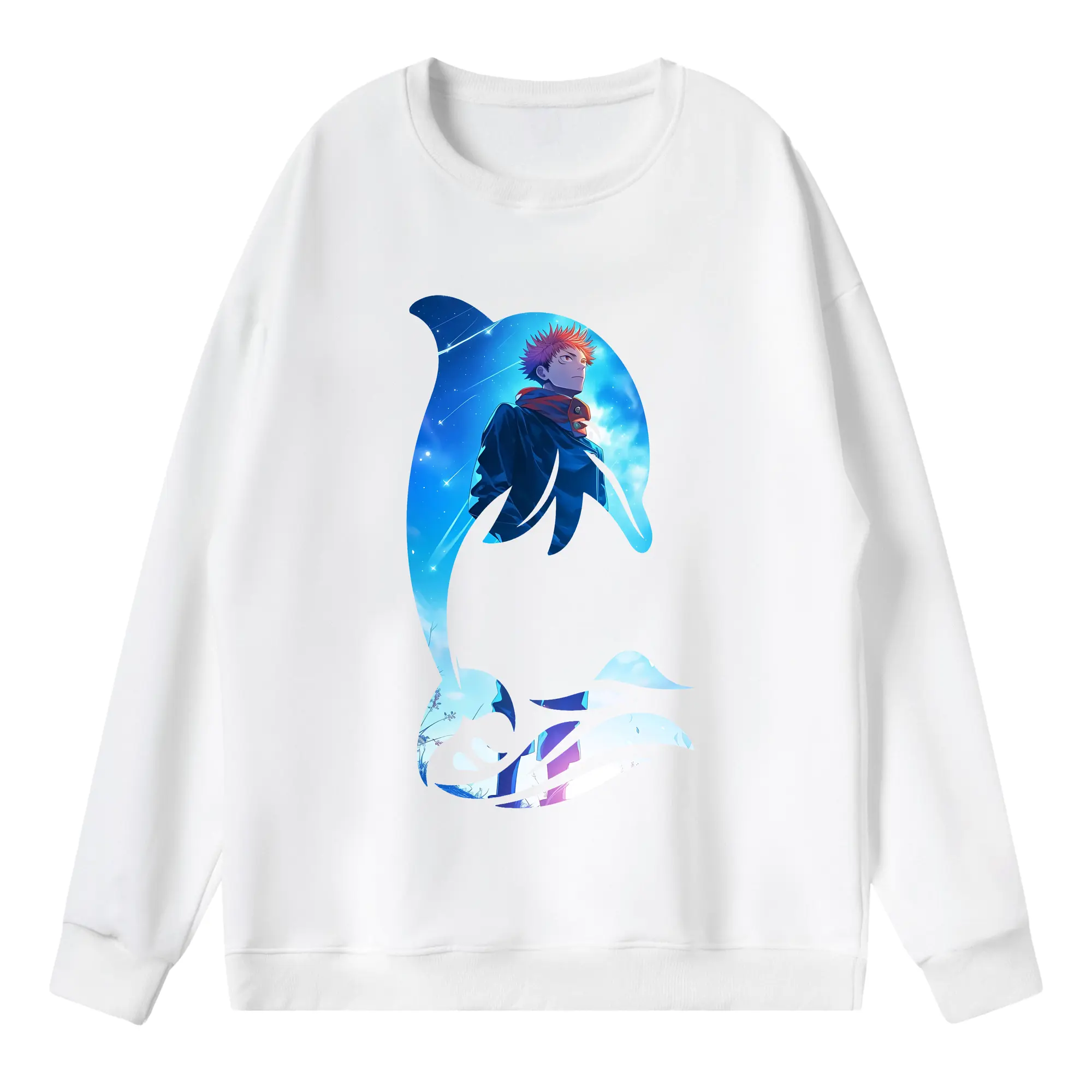 呪術廻戦 グッズ,虎杖 悠仁 - 薄手 クルーネック スウェット 裏毛260g · ポリエステル 春秋向け カジュアル 男女兼用 · トレーナー デイリー スポーツ 散歩に最適