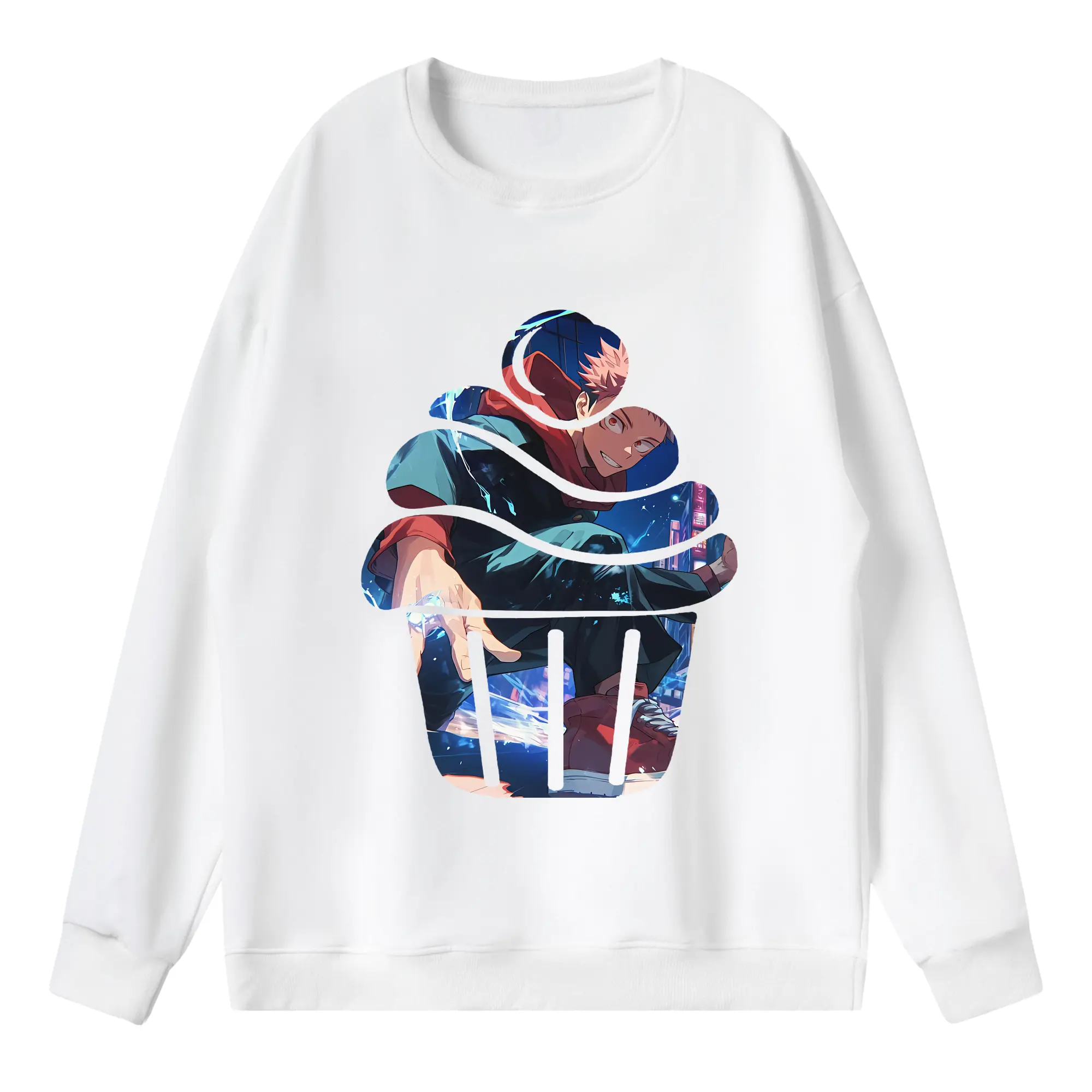 呪術廻戦 グッズ,虎杖 悠仁 - 薄手 クルーネック スウェット 裏毛260g · ポリエステル 春秋向け カジュアル 男女兼用 · トレーナー デイリー スポーツ 散歩に最適