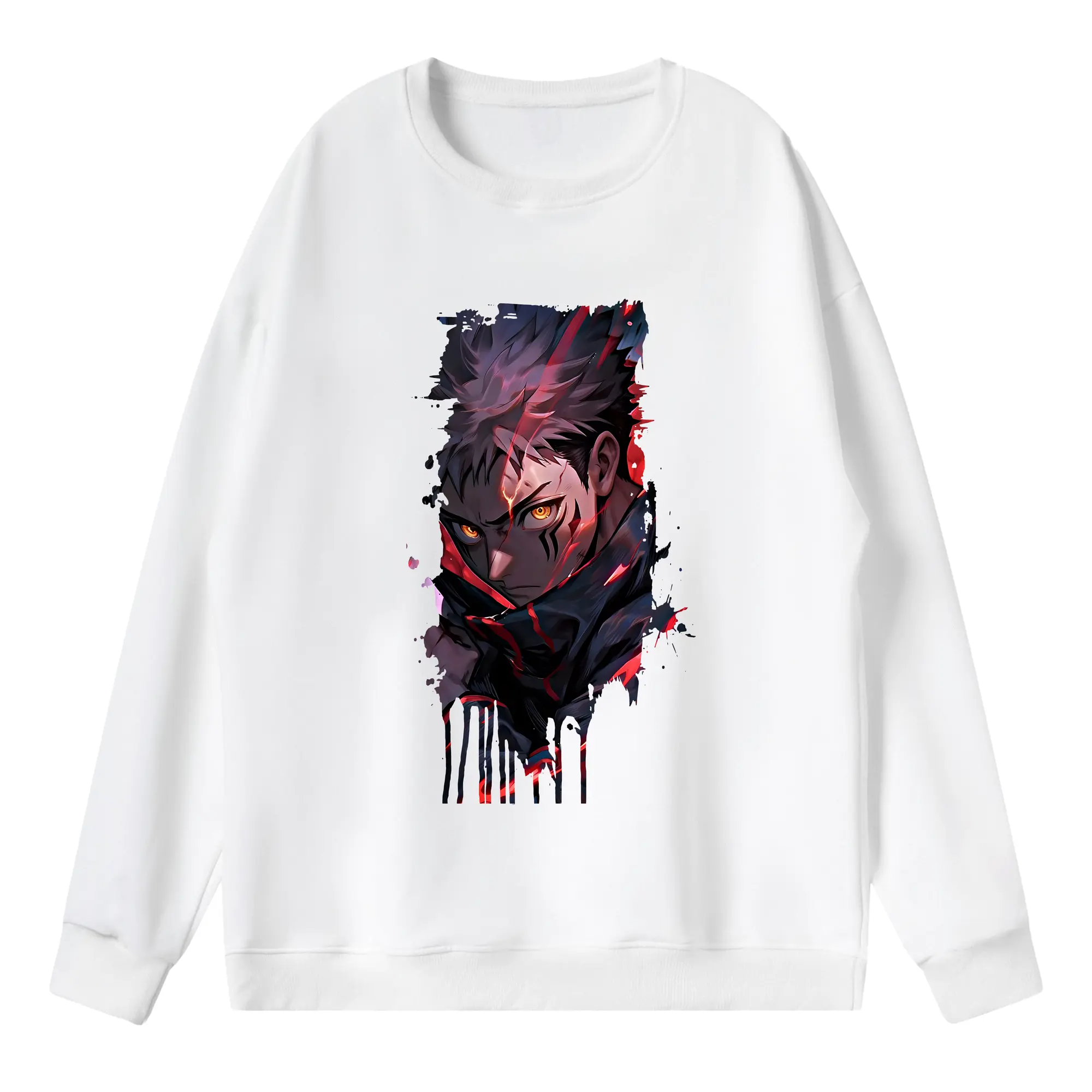 呪術廻戦 グッズ,虎杖 悠仁 - 薄手 クルーネック スウェット 裏毛260g · ポリエステル 春秋向け カジュアル 男女兼用 · トレーナー デイリー スポーツ 散歩に最適