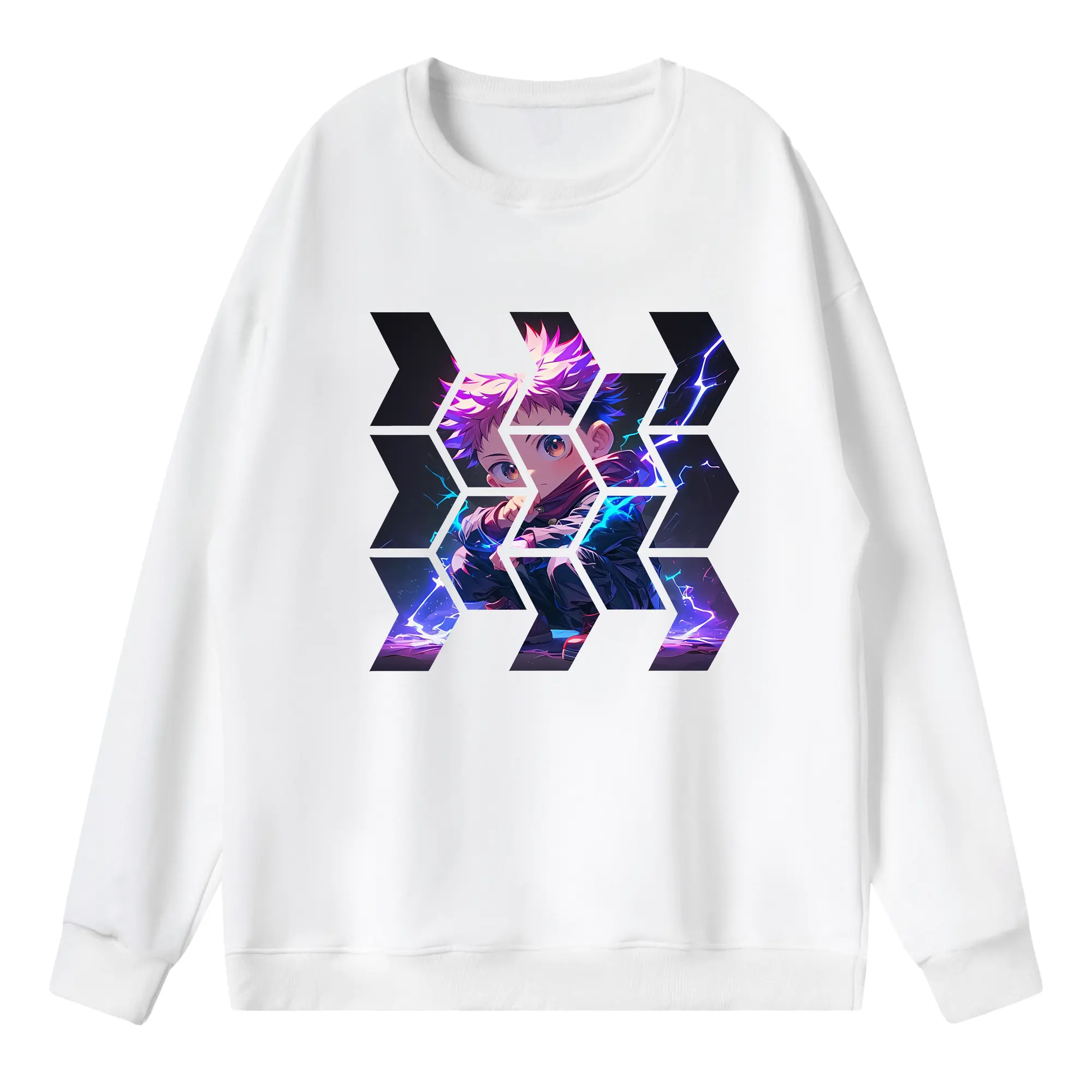 呪術廻戦 グッズ,虎杖 悠仁 - 薄手 クルーネック スウェット 裏毛260g · ポリエステル 春秋向け カジュアル 男女兼用 · トレーナー デイリー スポーツ 散歩に最適