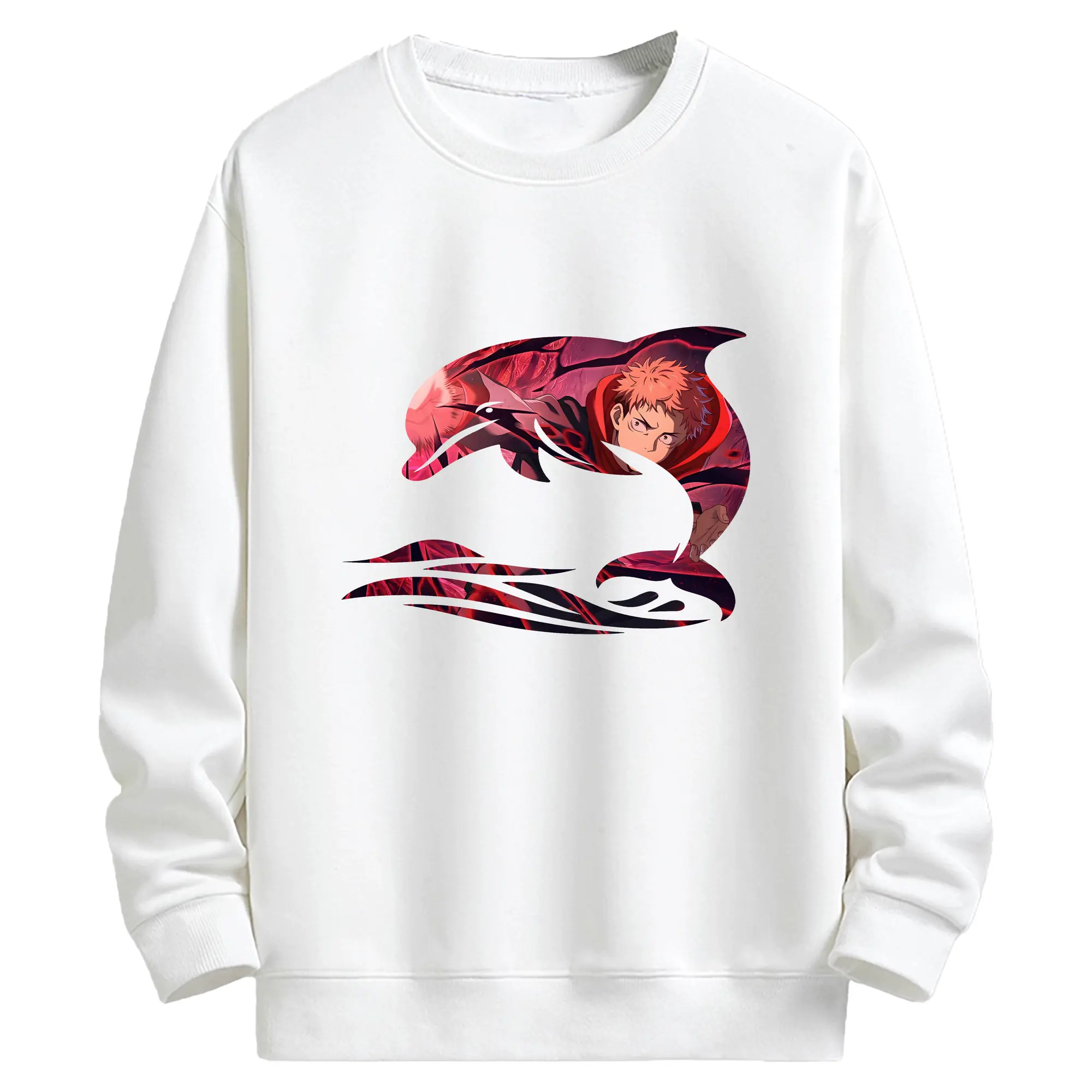 呪術廻戦 グッズ,虎杖 悠仁 - キッズ クルーネックスウェットシャツ ・ フロントプリント ・ 綿80％ ポリエステル20％ ・ 快適 通学 スポーツ 日常使い お散歩用