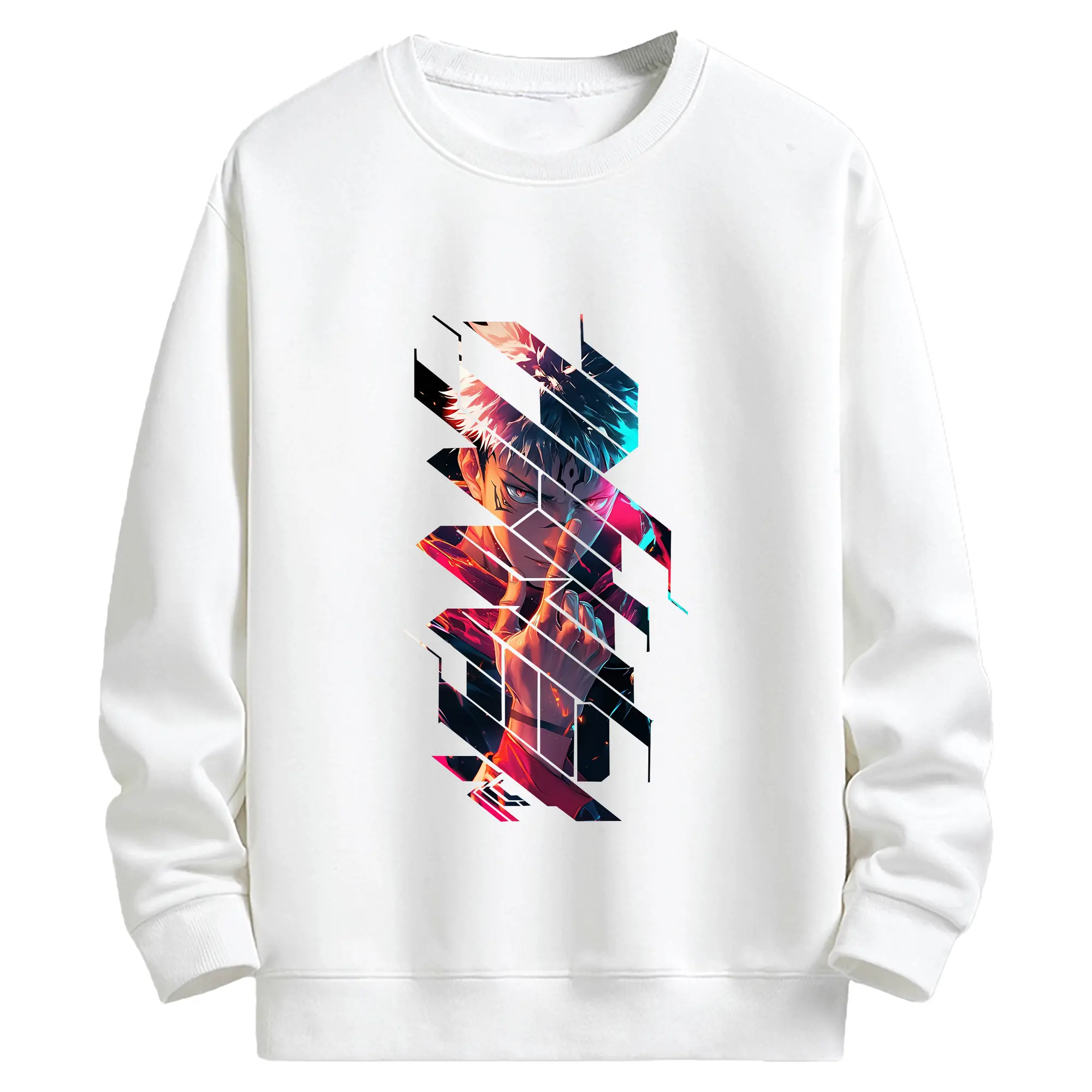 呪術廻戦 グッズ,虎杖 悠仁 - キッズ クルーネックスウェットシャツ ・ フロントプリント ・ 綿80％ ポリエステル20％ ・ 快適 通学 スポーツ 日常使い お散歩用