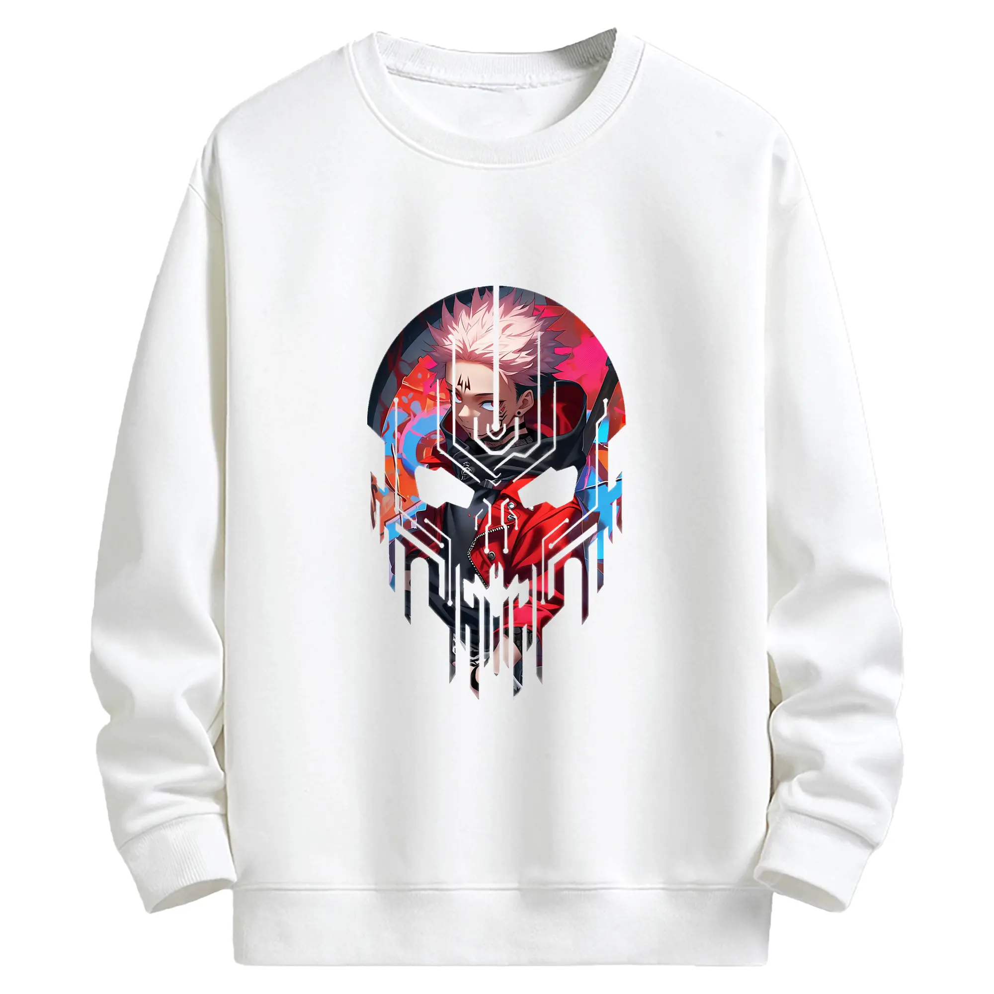 呪術廻戦 グッズ,虎杖 悠仁 - キッズ クルーネックスウェットシャツ ・ フロントプリント ・ 綿80％ ポリエステル20％ ・ 快適 通学 スポーツ 日常使い お散歩用