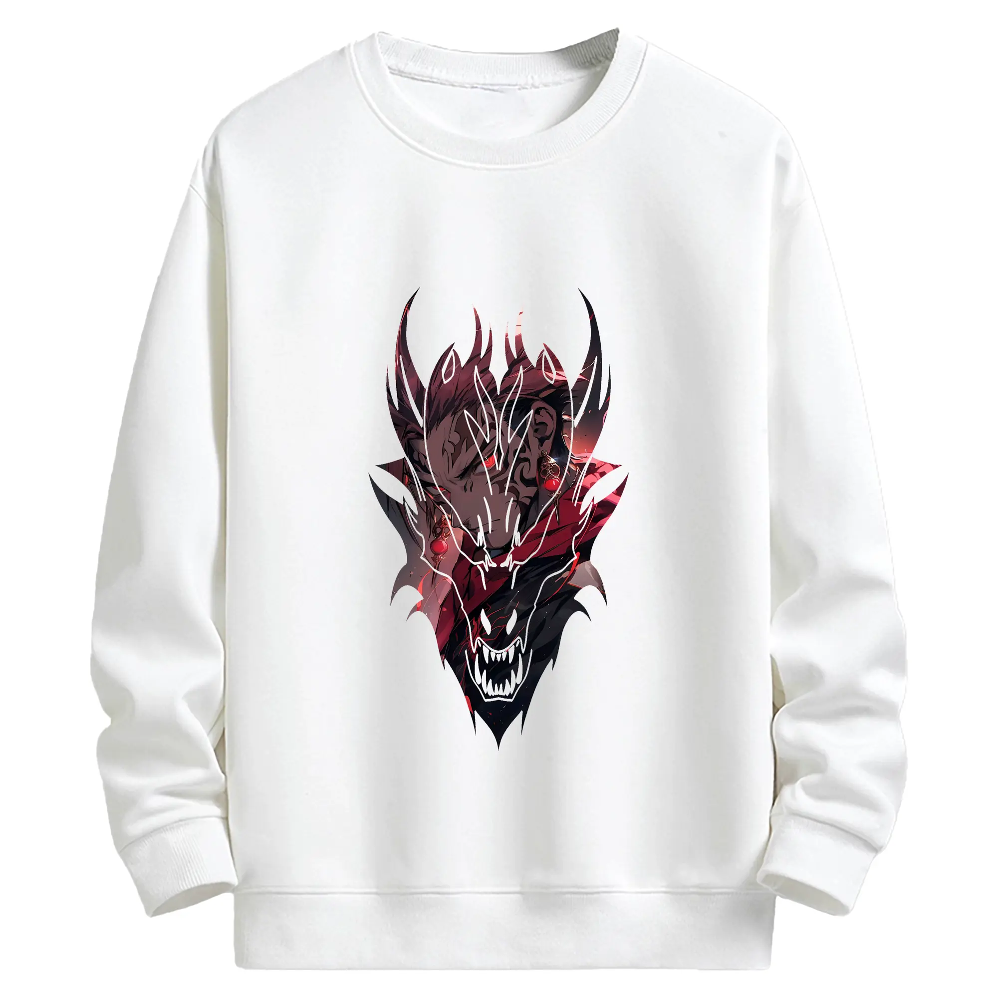 呪術廻戦 グッズ,虎杖 悠仁 - キッズ クルーネックスウェットシャツ ・ フロントプリント ・ 綿80％ ポリエステル20％ ・ 快適 通学 スポーツ 日常使い お散歩用