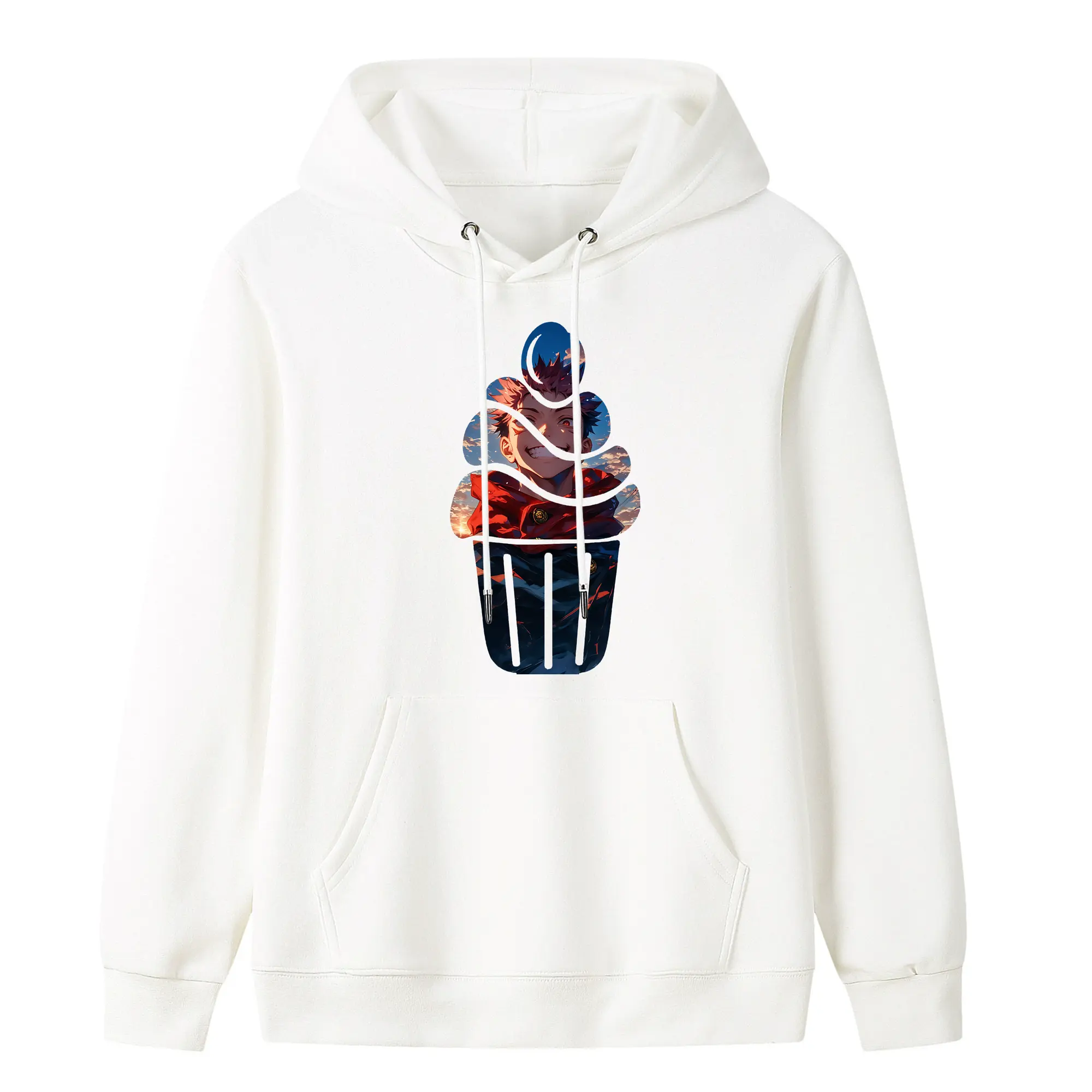 呪術廻戦 グッズ,虎杖 悠仁 - キッズ フード付きパーカー ・ フロントプリント ・ ポリエステル100％ ・ 快適 通学 スポーツ 日常使い お散歩用